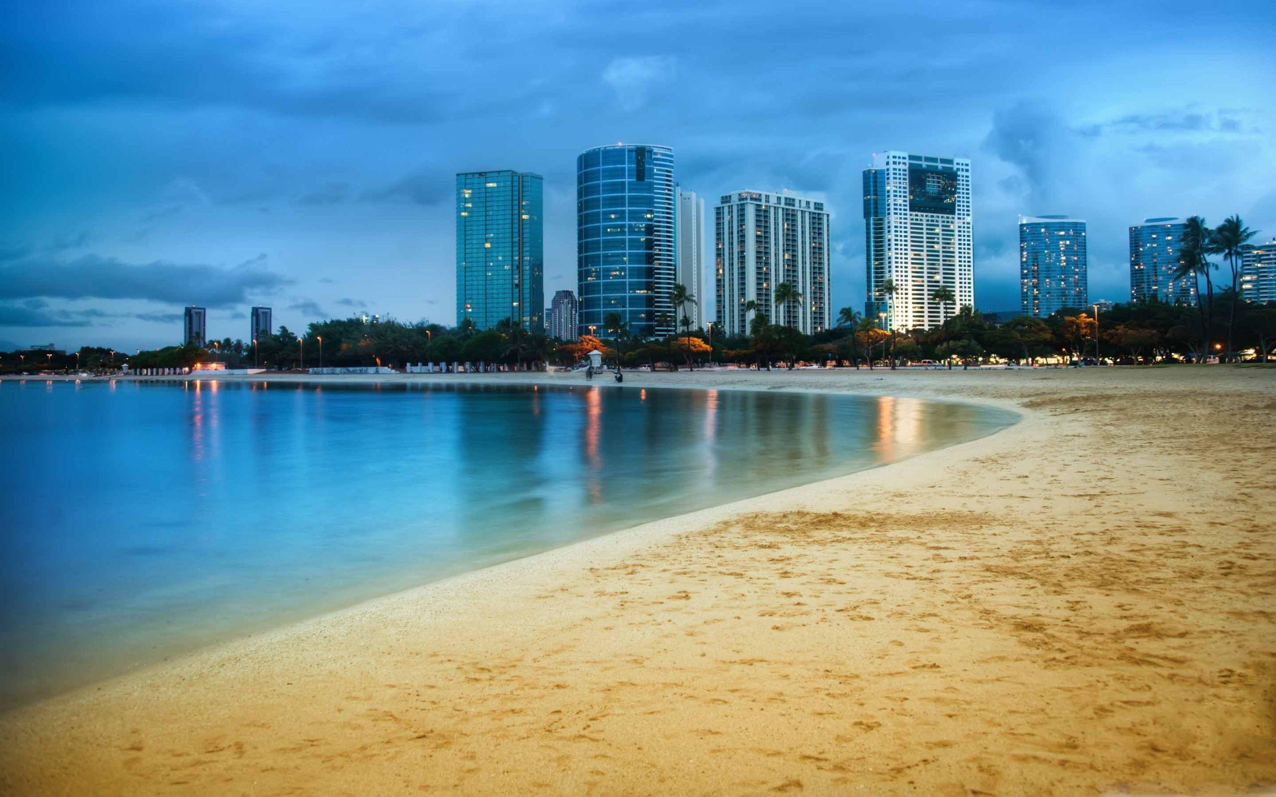 2560x1600 Waikiki After Sunset MacBook Air Wallpaper Download
