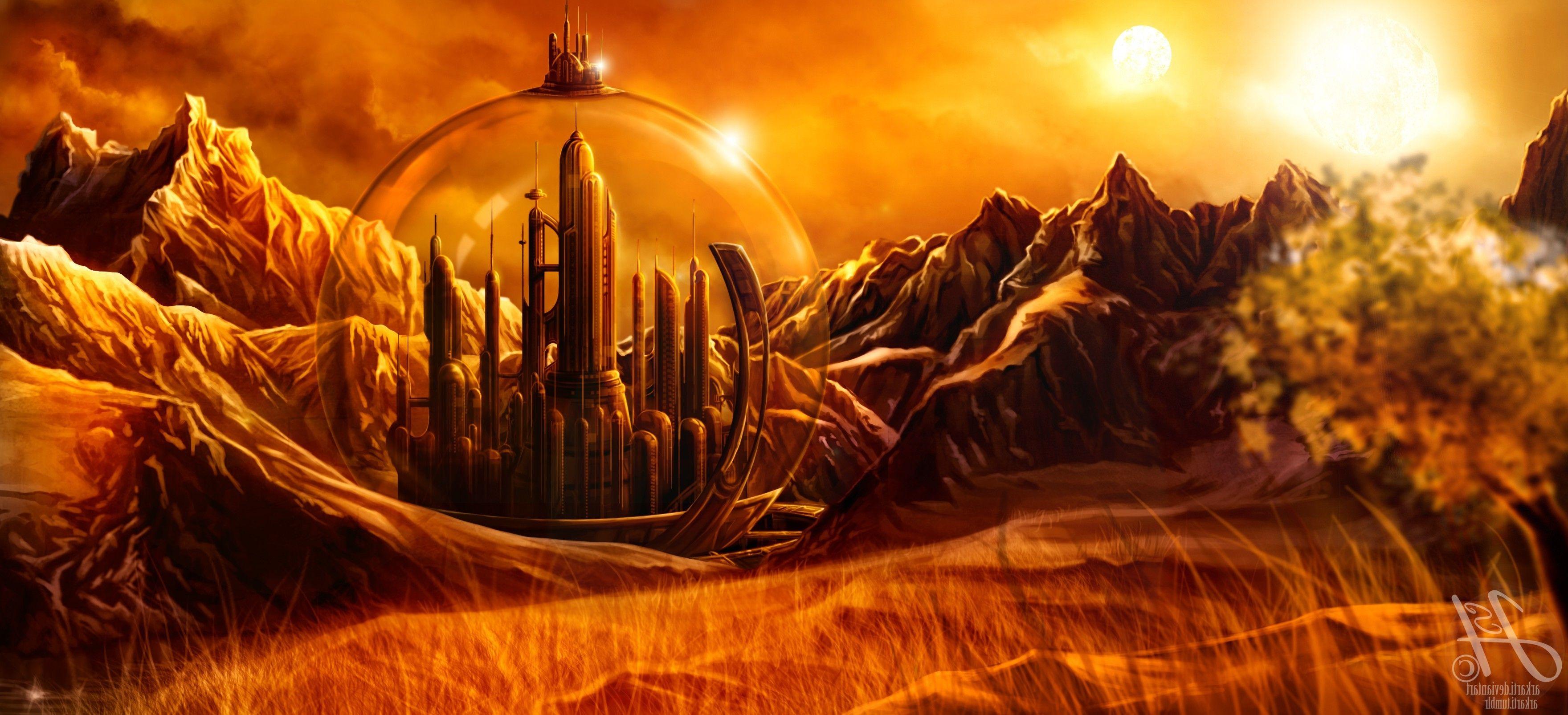 3520x1606 Gallifrey Background. Clockwork