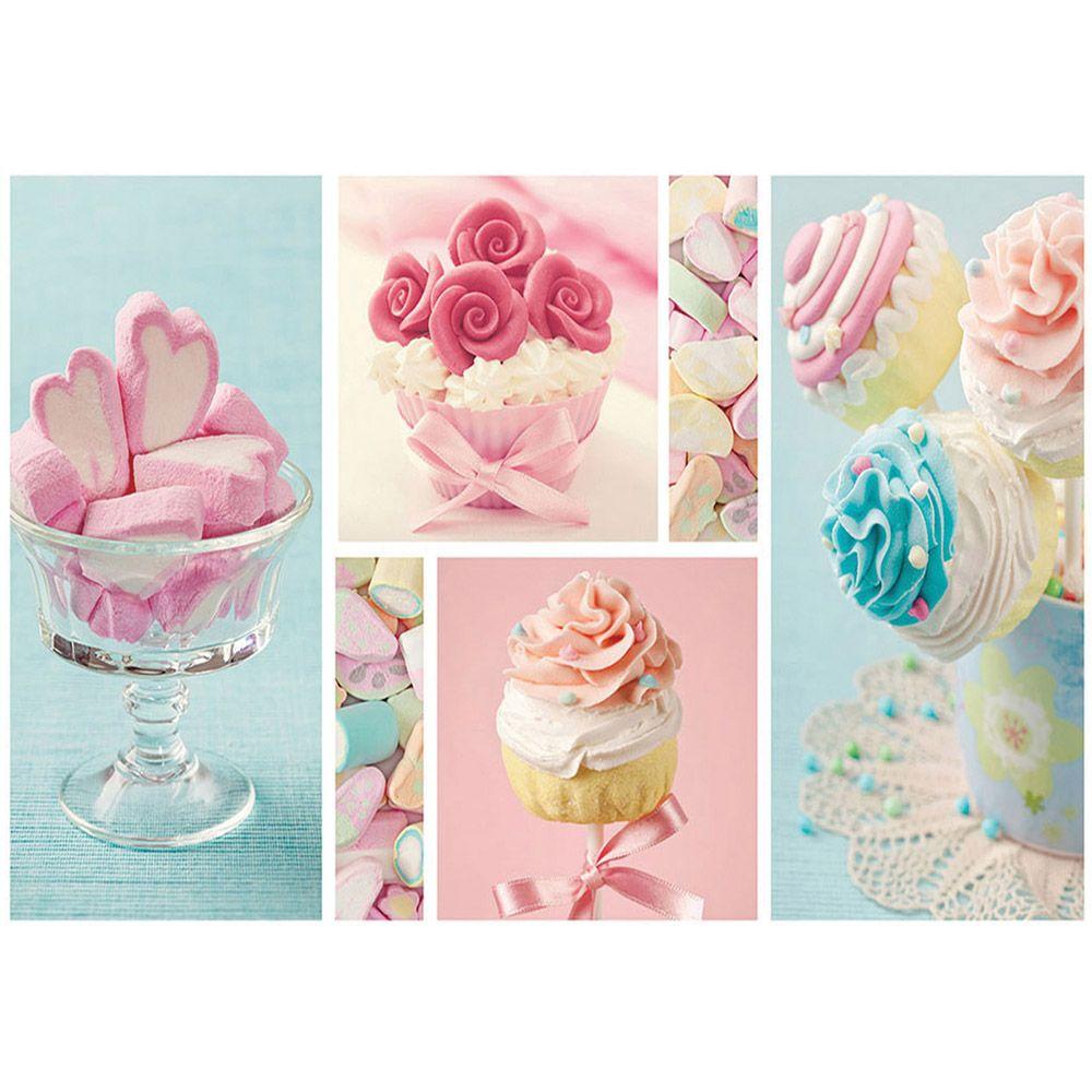 3000x3000 Non Woven Mural No. 412. Food Wallpaper Cupcake Heart Rose