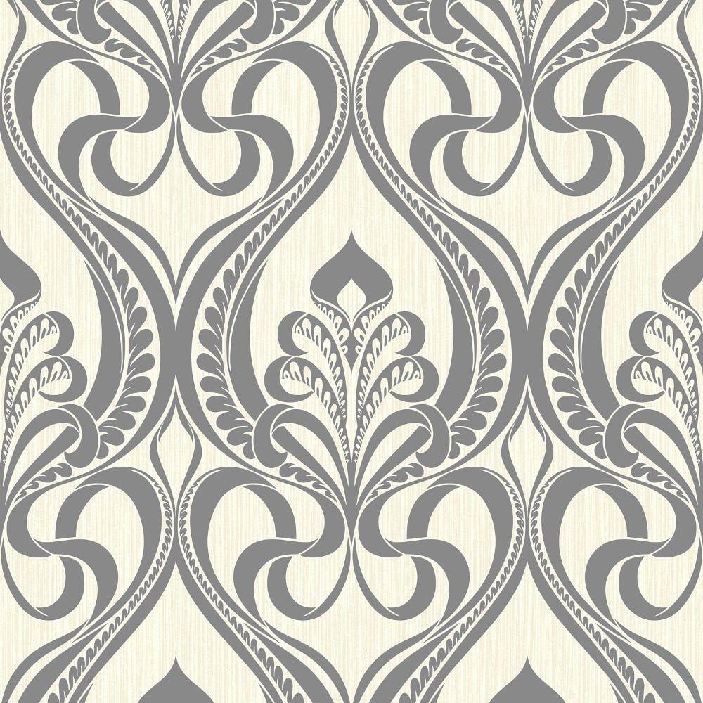 Art Nouveau Grey Wallpaper