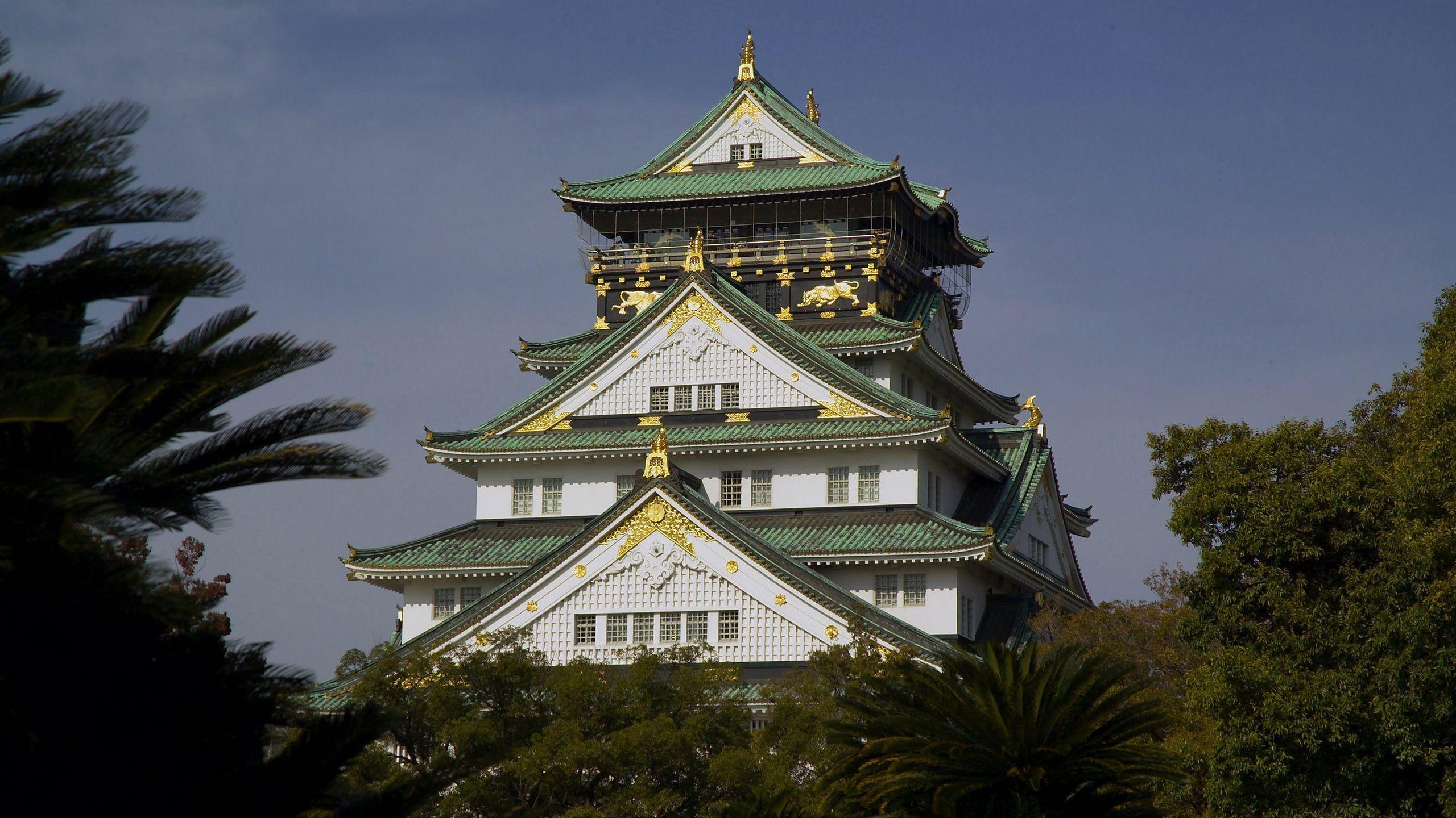 2560x1440 Download wallpaper 2560x1440 osaka, castle, japan widescreen 16:9 HD
