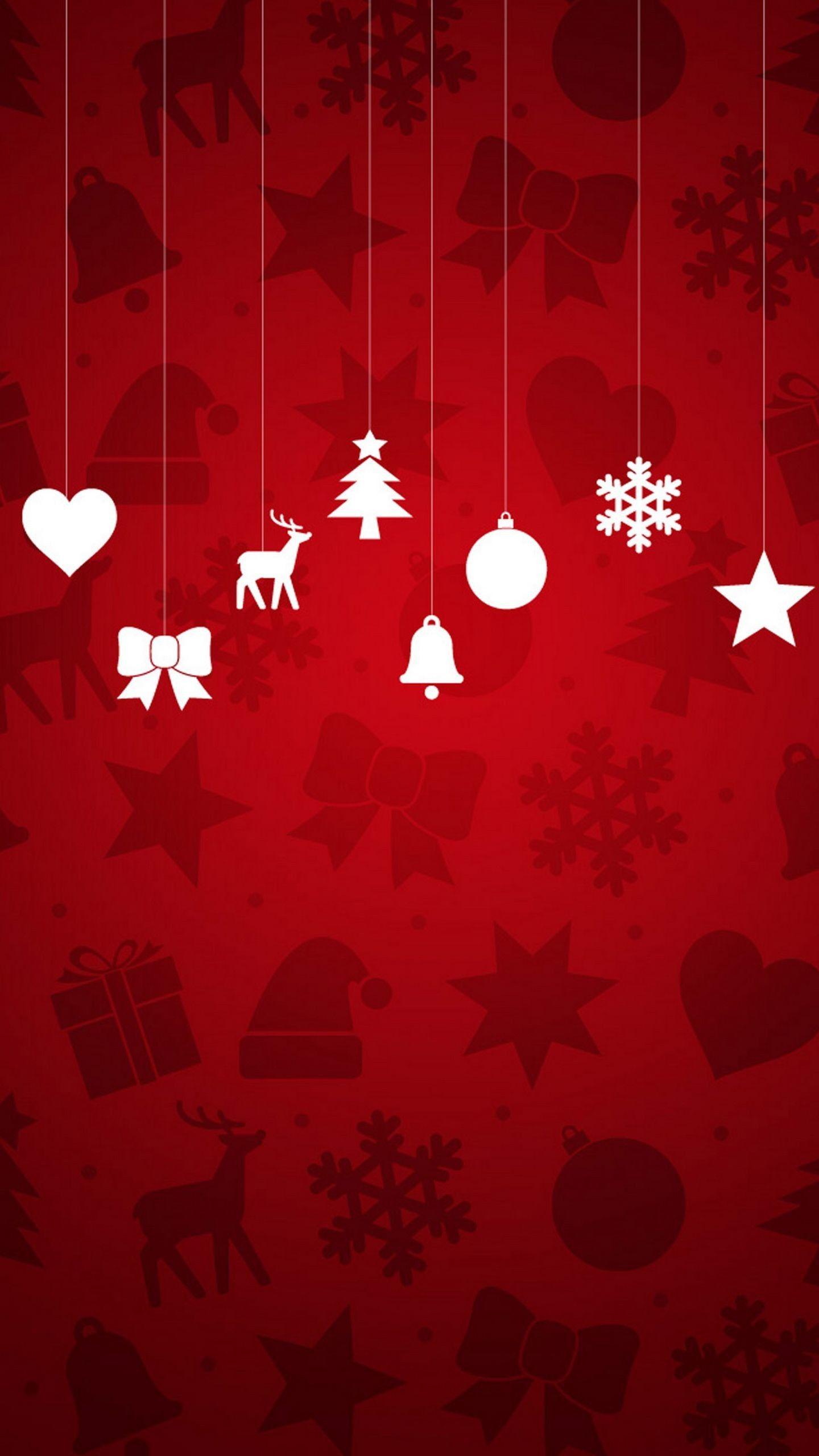 1440x2560 Red Christmas Wallpaper