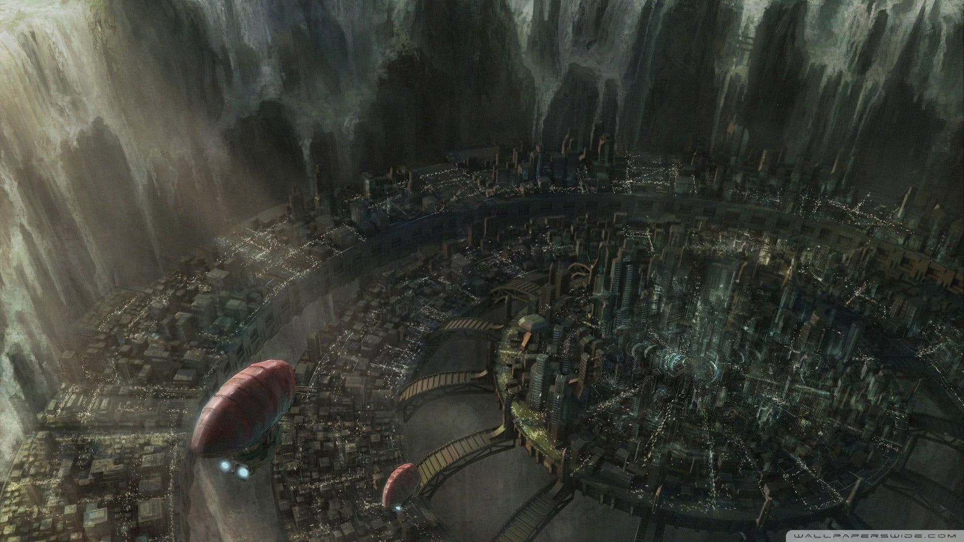 1920x1080 Digital wallpaper, fantasy art, fantasy city HD wallpaper