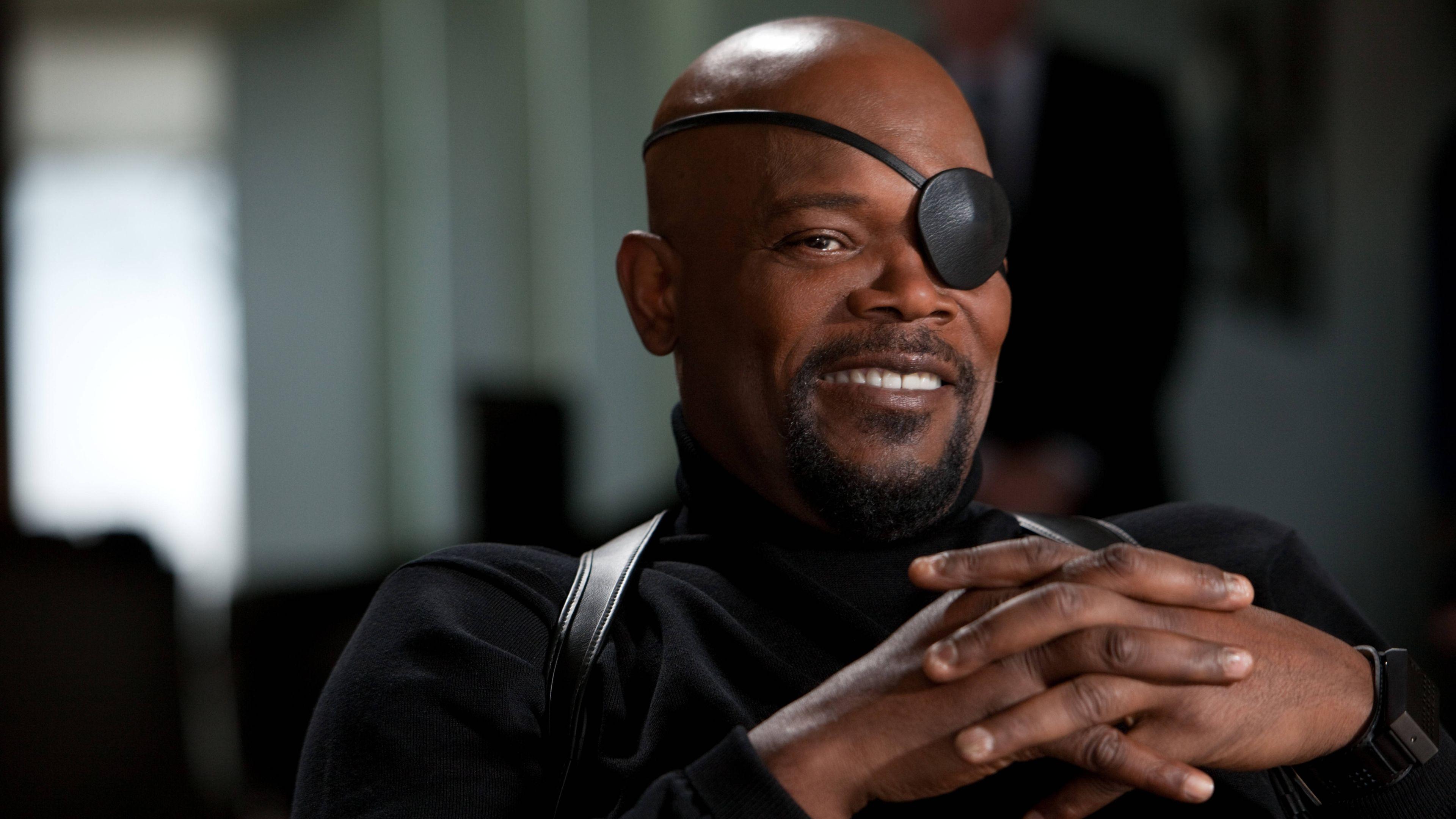 3840x2160 samuel l jackson, armband, smile 4K Wallpaper, HD