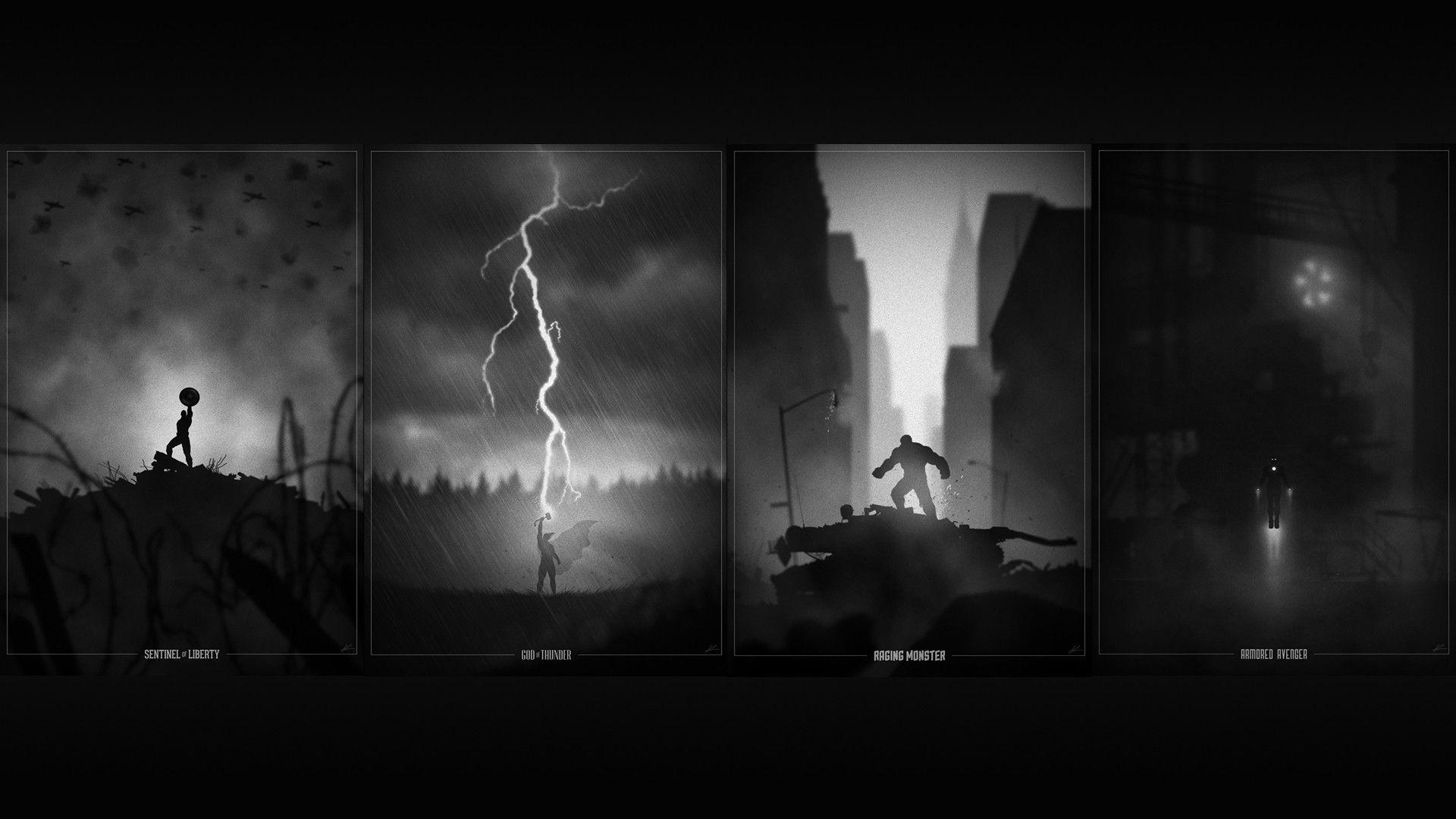 1920x1080 Marvel Noir Wallpaper. Marvel