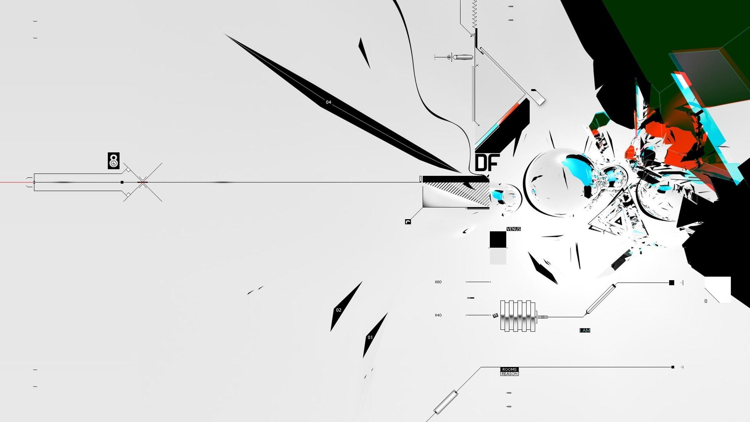 2560x1440 White Abstract HD wallpaper