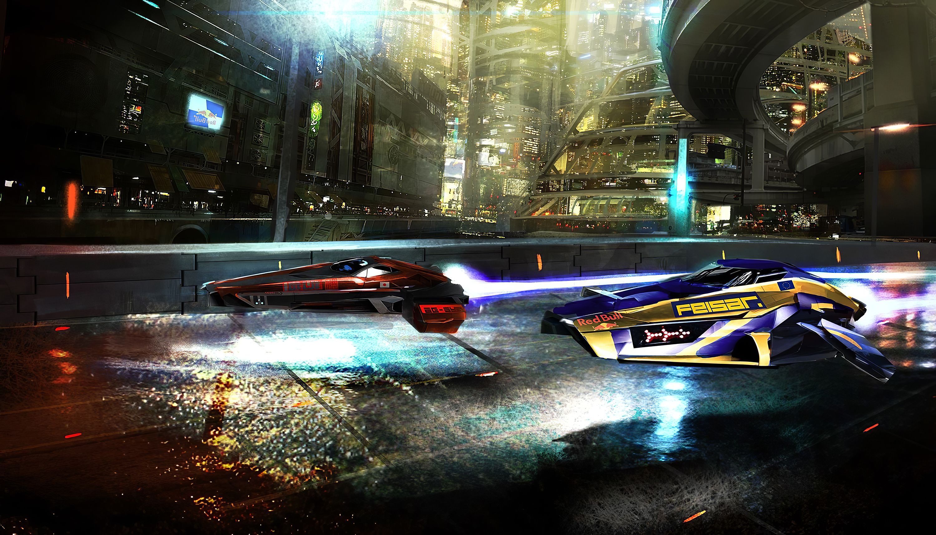 3000x1714 Wipeout Race Wallpaper, HD Artist