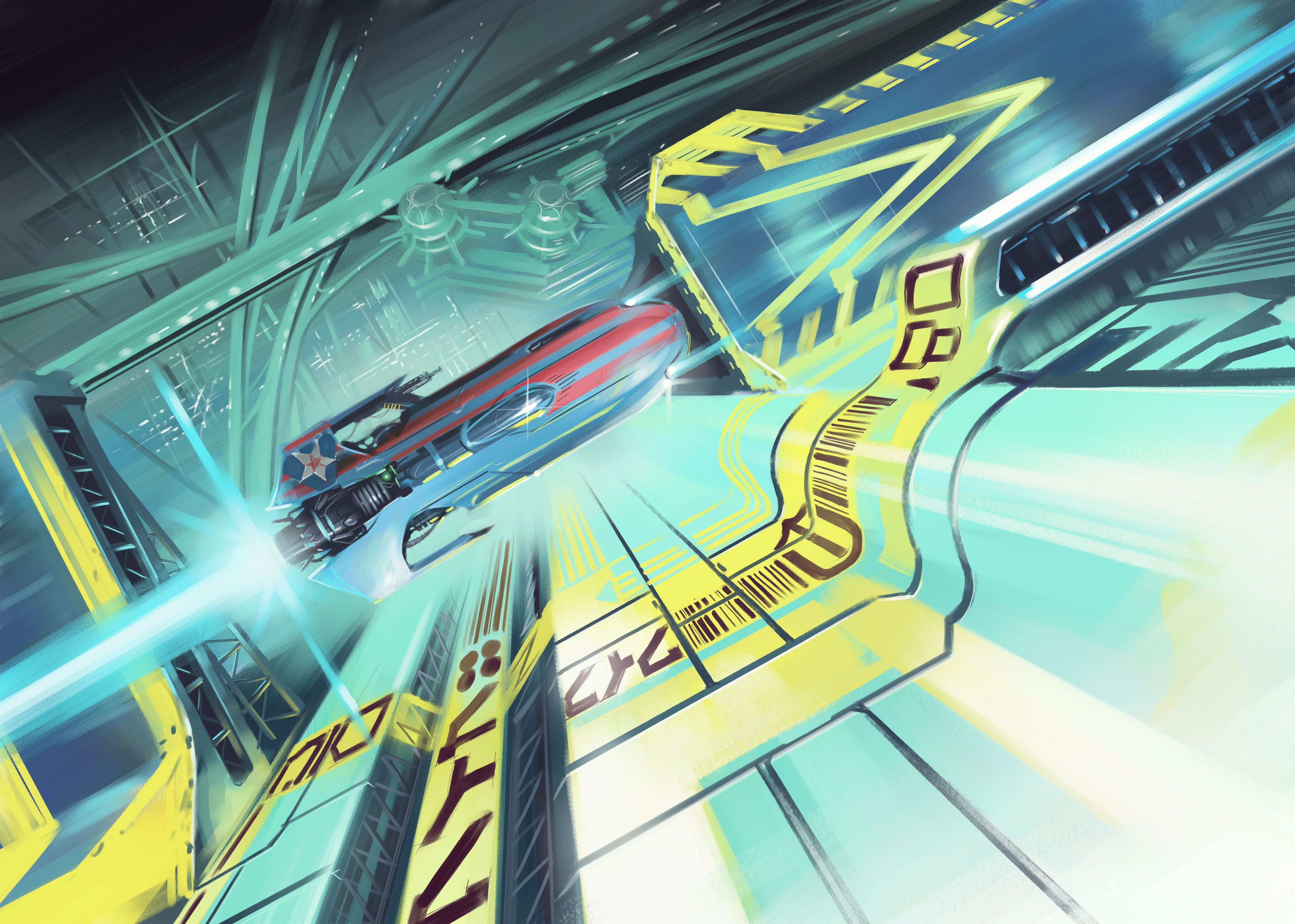 4500x3212 Wipeout Omega 4K Ultra HD Wallpaper