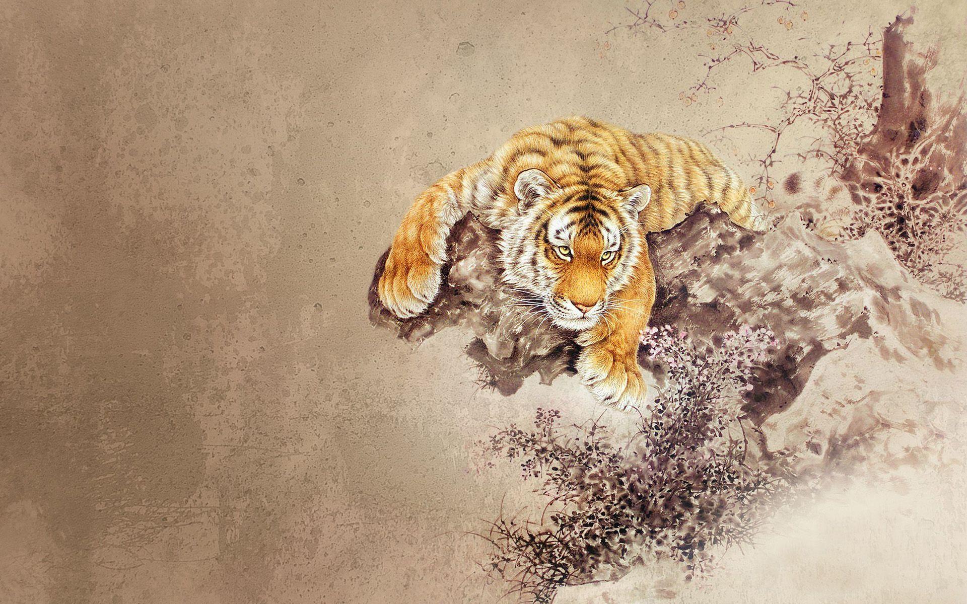Tiger Minimalist 4K Wallpaper #19