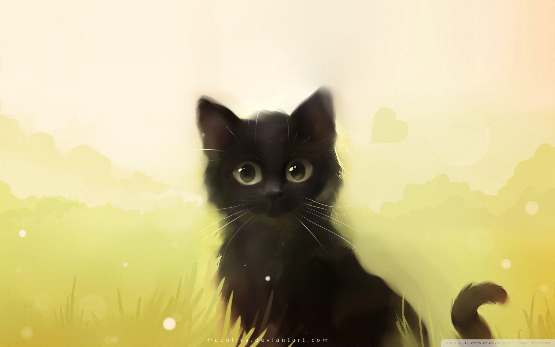 Cute Black Cat Anime Wallpapers  Top Free Cute Black Cat Anime Backgrounds   WallpaperAccess