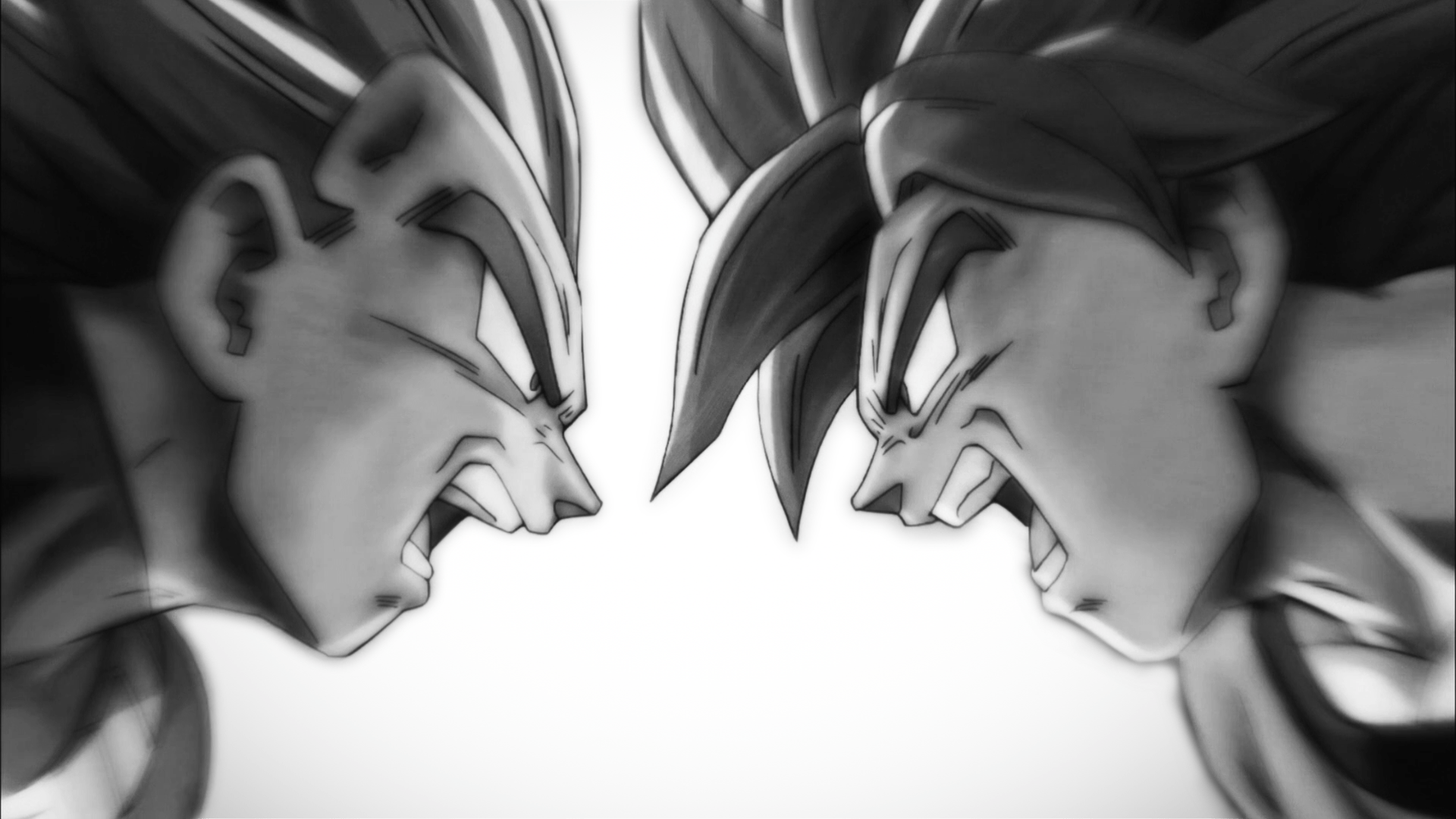 goku and vegeta black and white