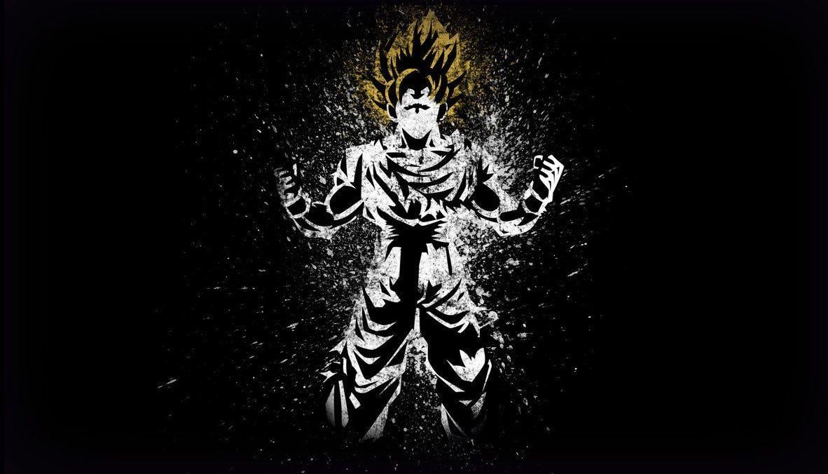 goku and vegeta black and white