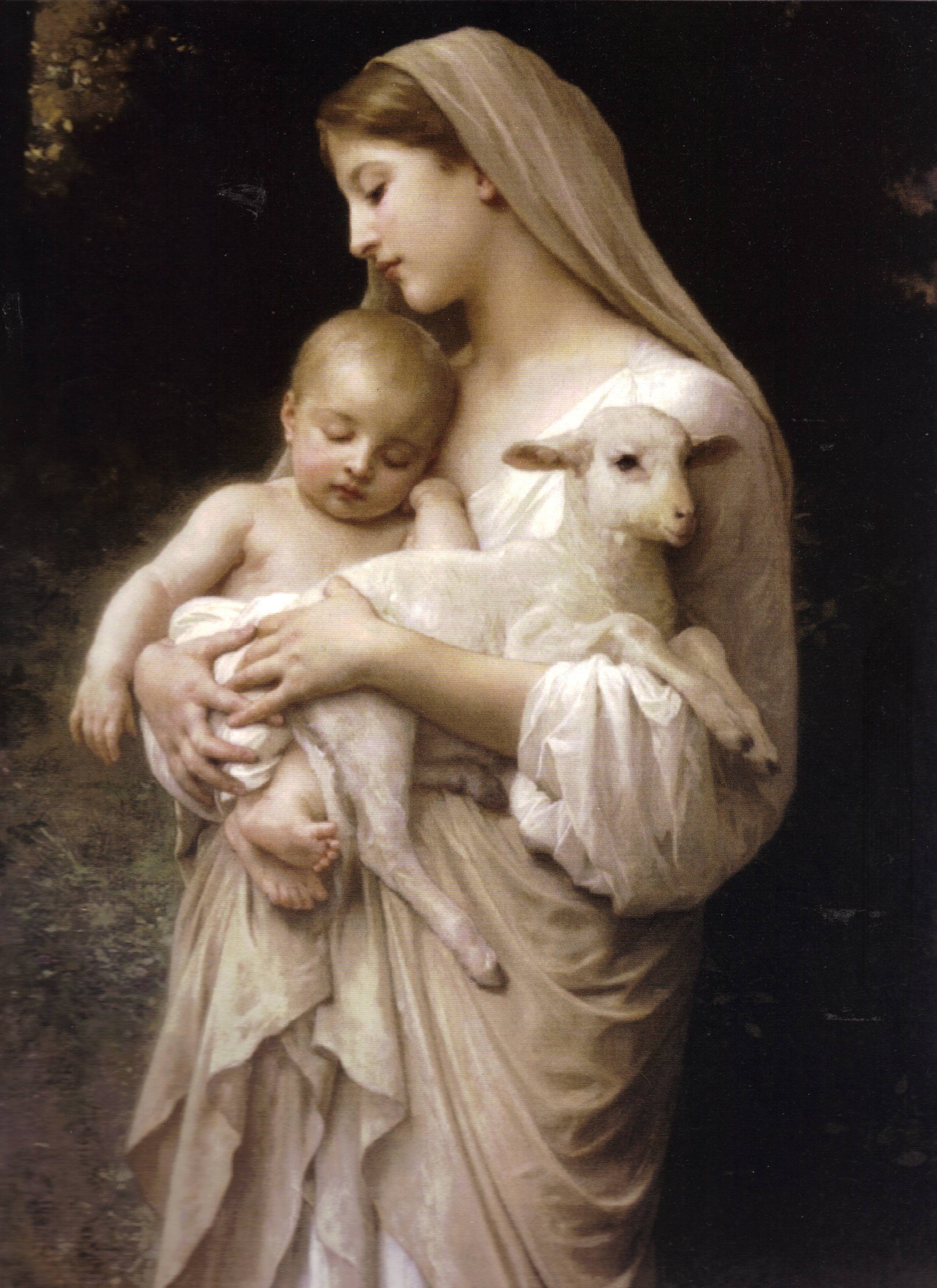 2550x3504 Mother Mary With Baby Jesus Wallpaper