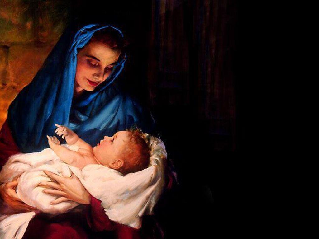1024x768 Mother Mary With Baby Jesus Wallpaper