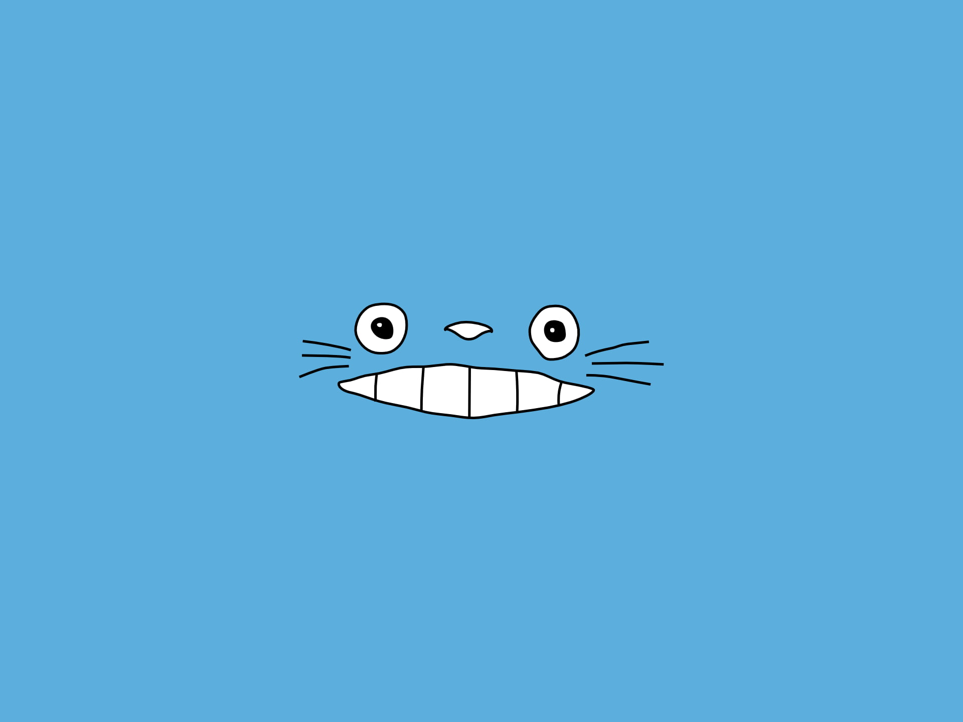 1920x1440 Cat face illustration, Totoro, My Neighbor Totoro, blue, face HD