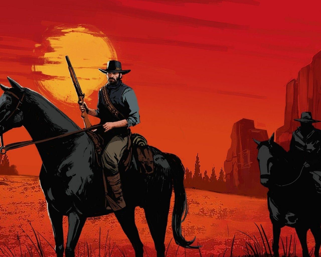 1280x1024 Download 1280x1024 Red Dead Redemption Artwork, Horses