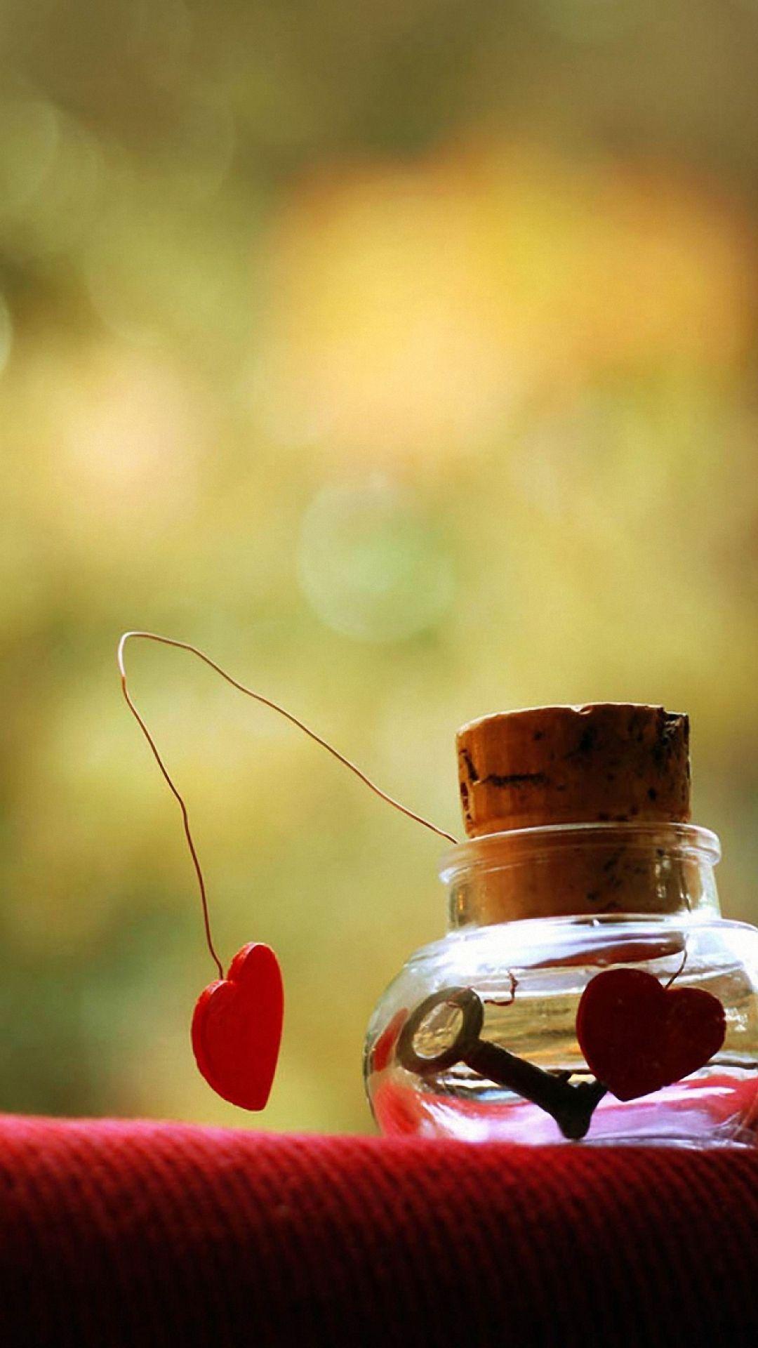 1080x1920 love heart bottle iphone 6 wallpaper HD. Love wallpaper