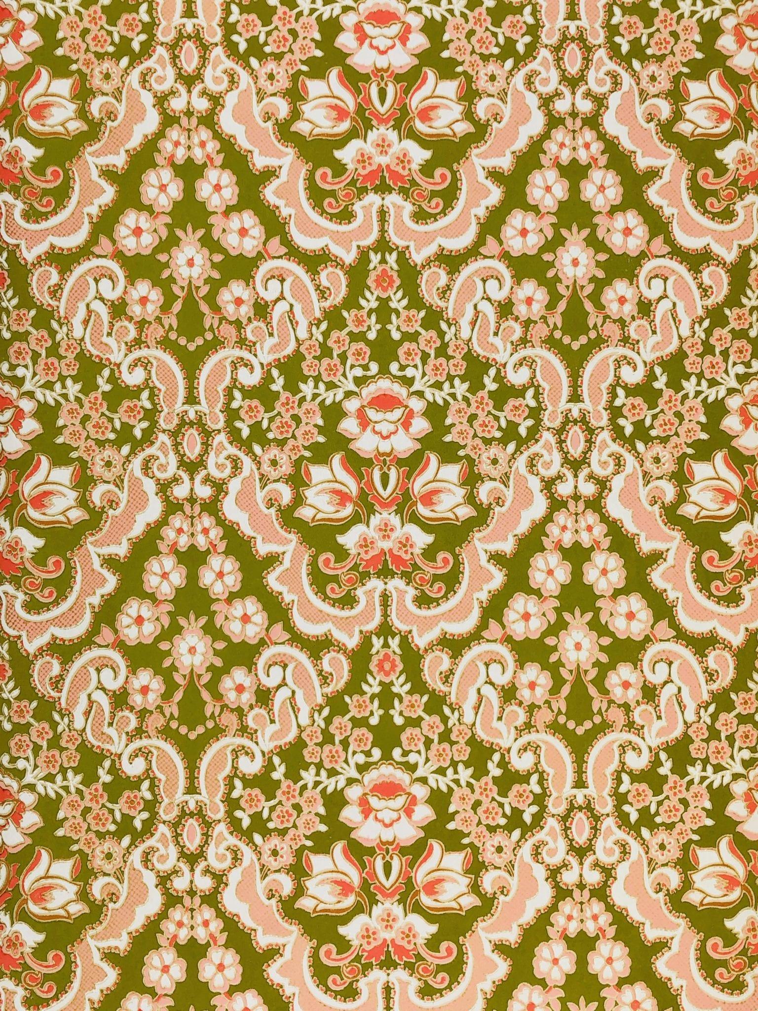 1536x2048 Green and Pink Baroque Wallpaper