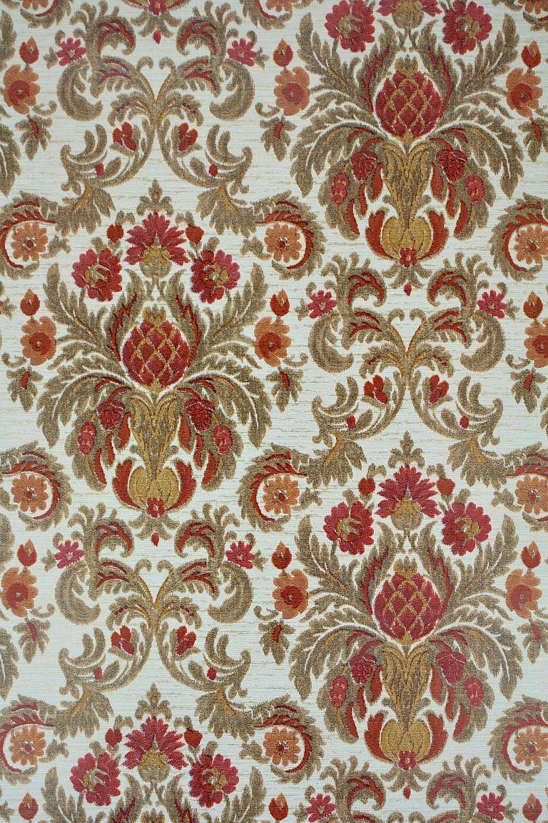 768x1152 Vintage red baroque wallpaper from the 1960s. Wallpaper