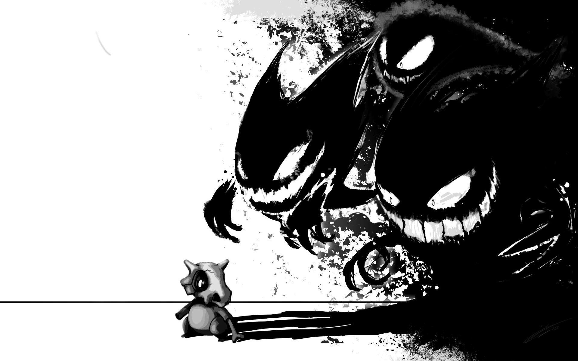 1920x1200 Pokemon black Halloween Gengar Haunter Ghastly artwork Cubone