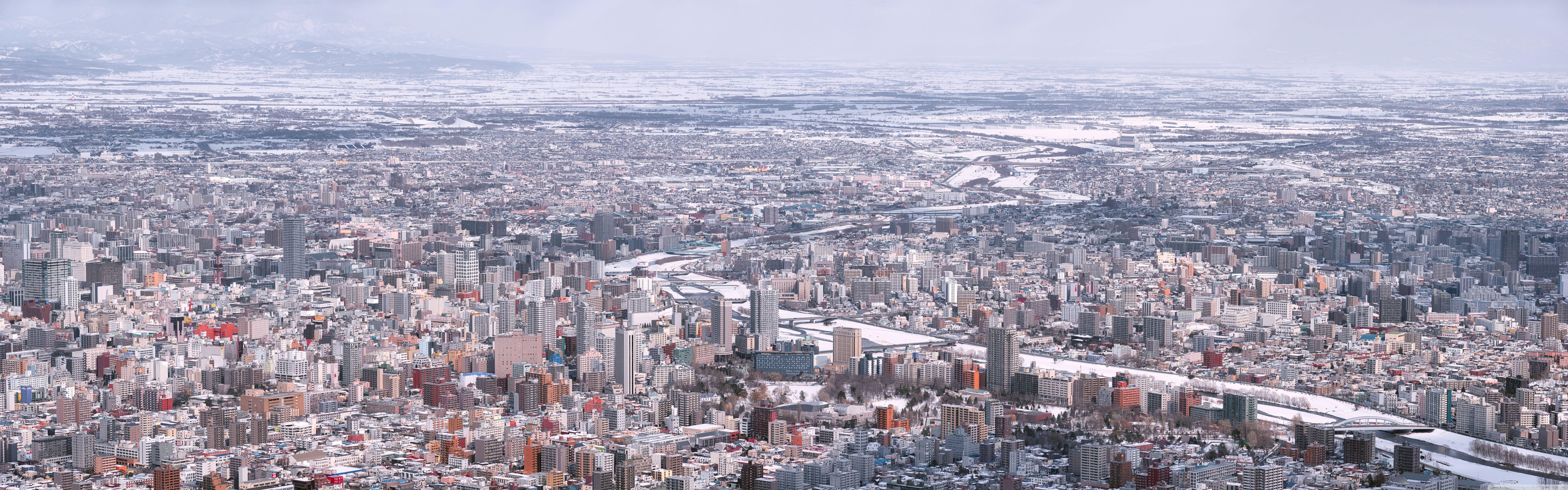 7680x2400 Sapporo Winter Ultra HD Desktop Background Wallpaper for 4K
