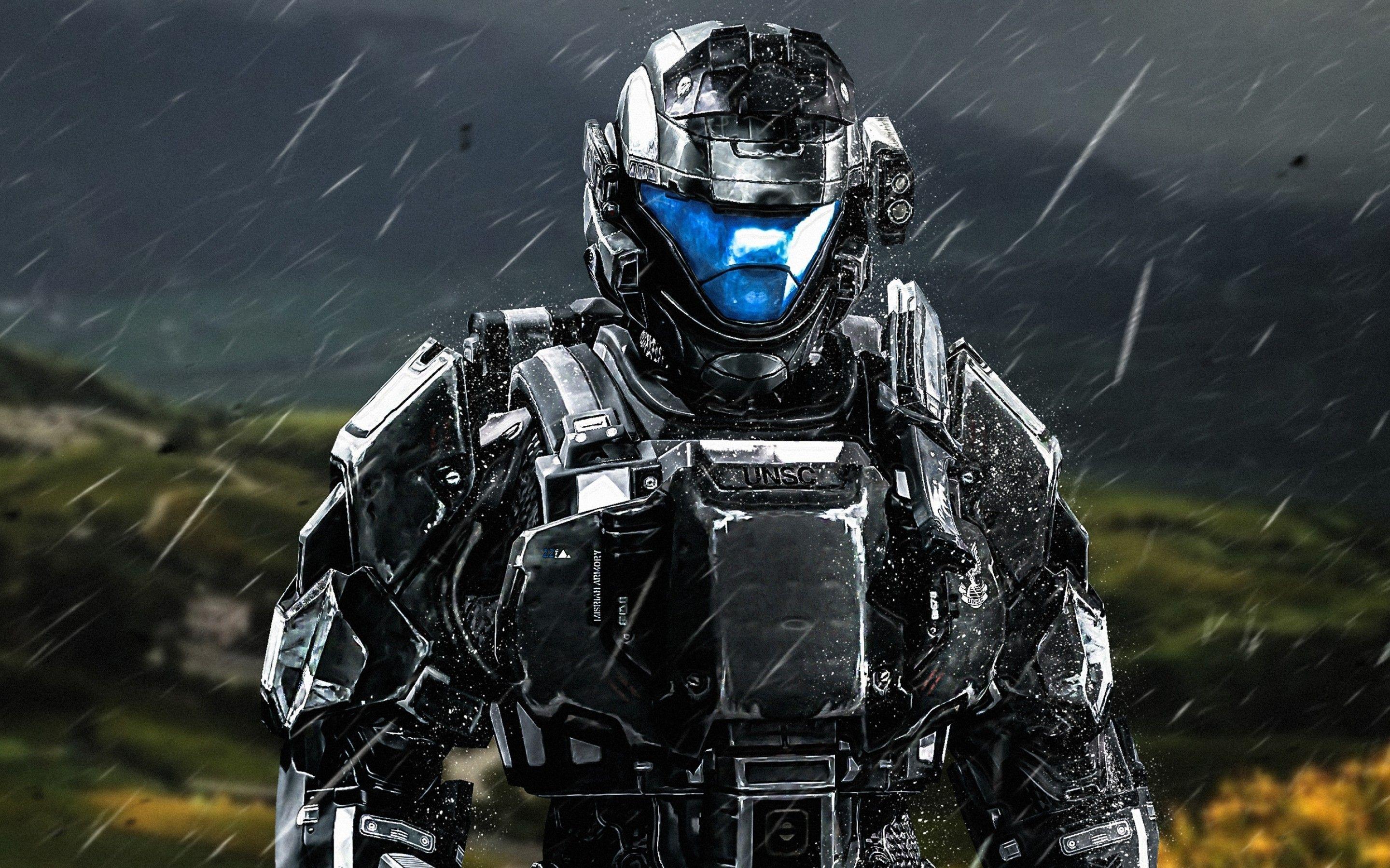 2880x1800 Download 2880x1800 Halo 3: Odst, Raining, Nano Suit, Spartan
