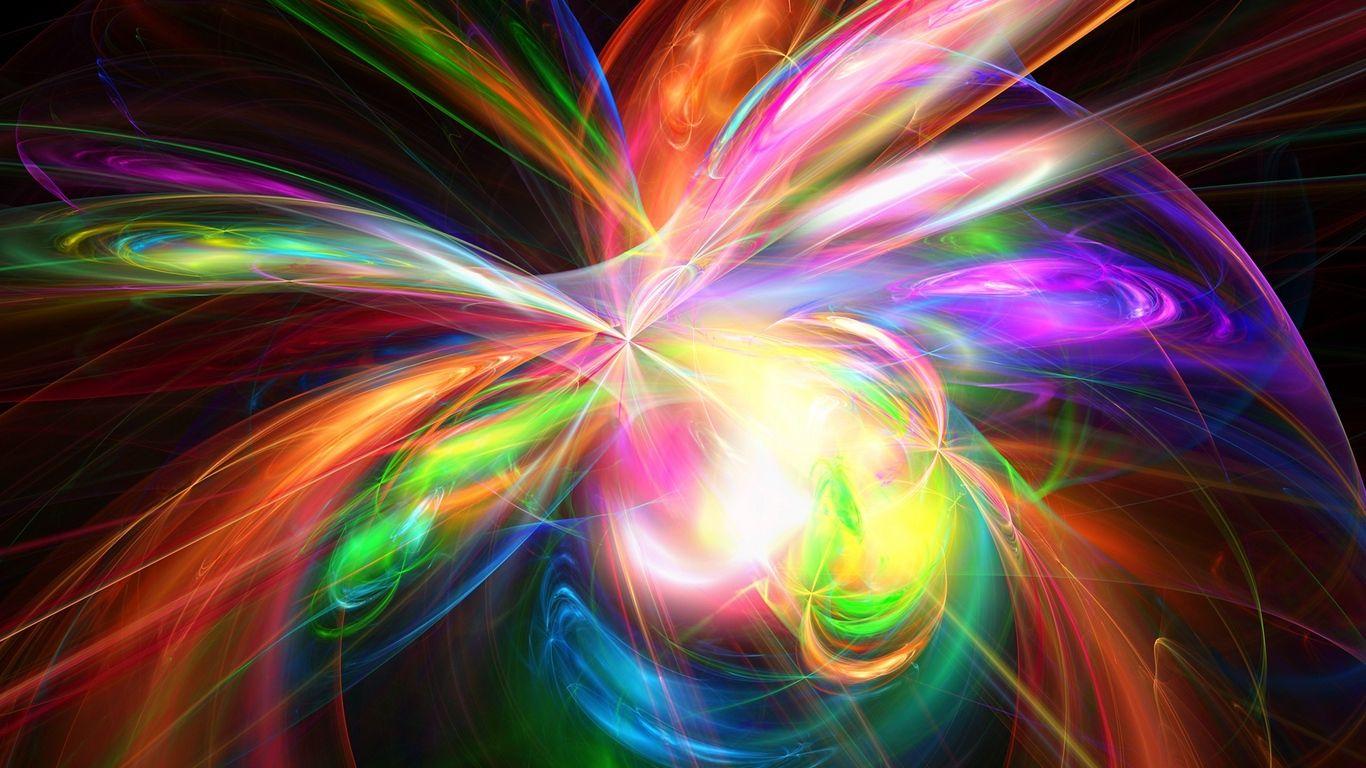 1366x768 Download wallpaper 1366x768 explosion, rainbow, colorful