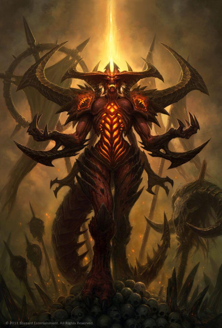 748x1108 Diablo III, Demon, Skull, Diablo, Blizzard Entertainment