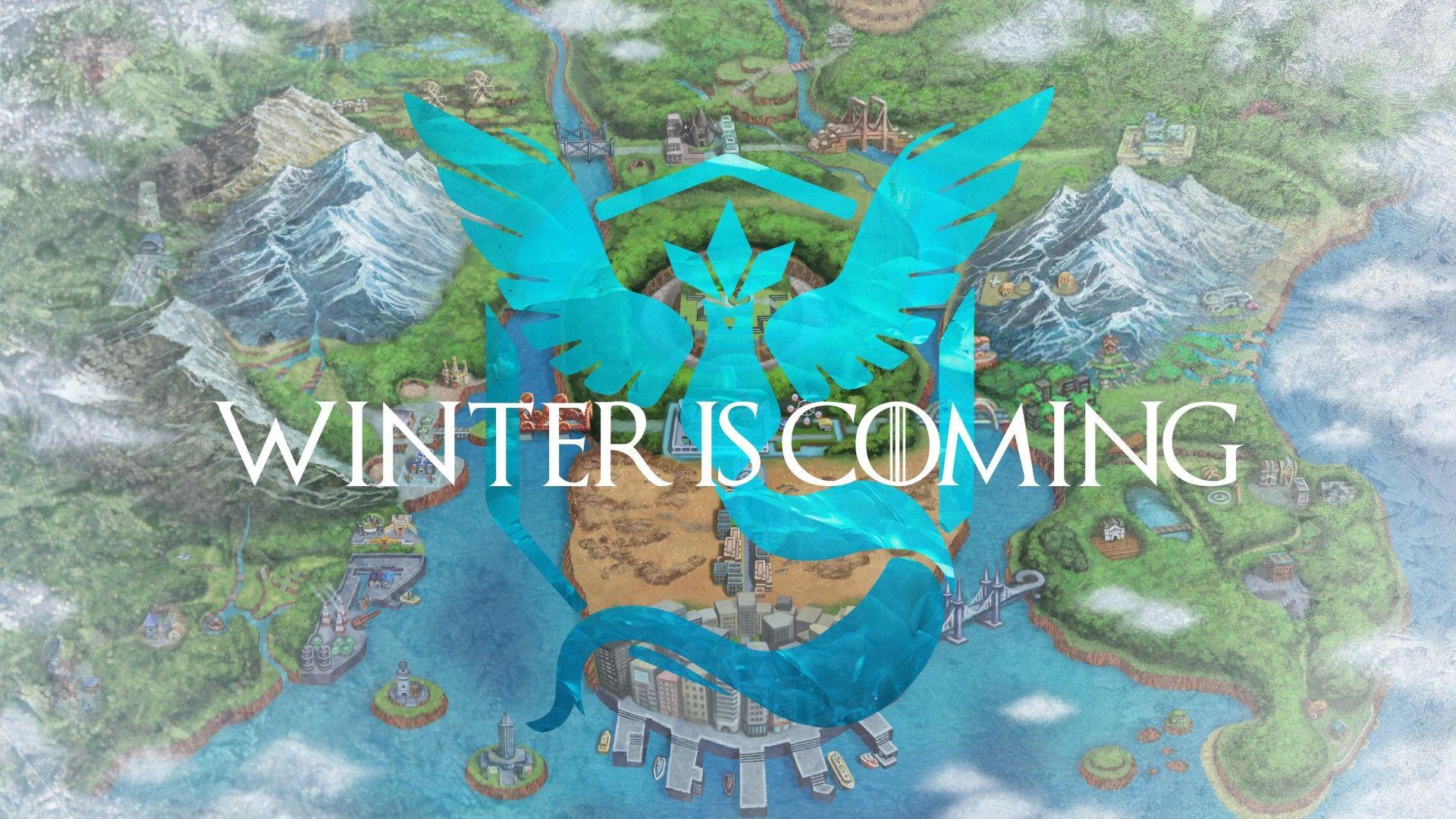 1920x1080 Wallpaper Winter is Coming, Pokemon Go, Team Mystic, Team