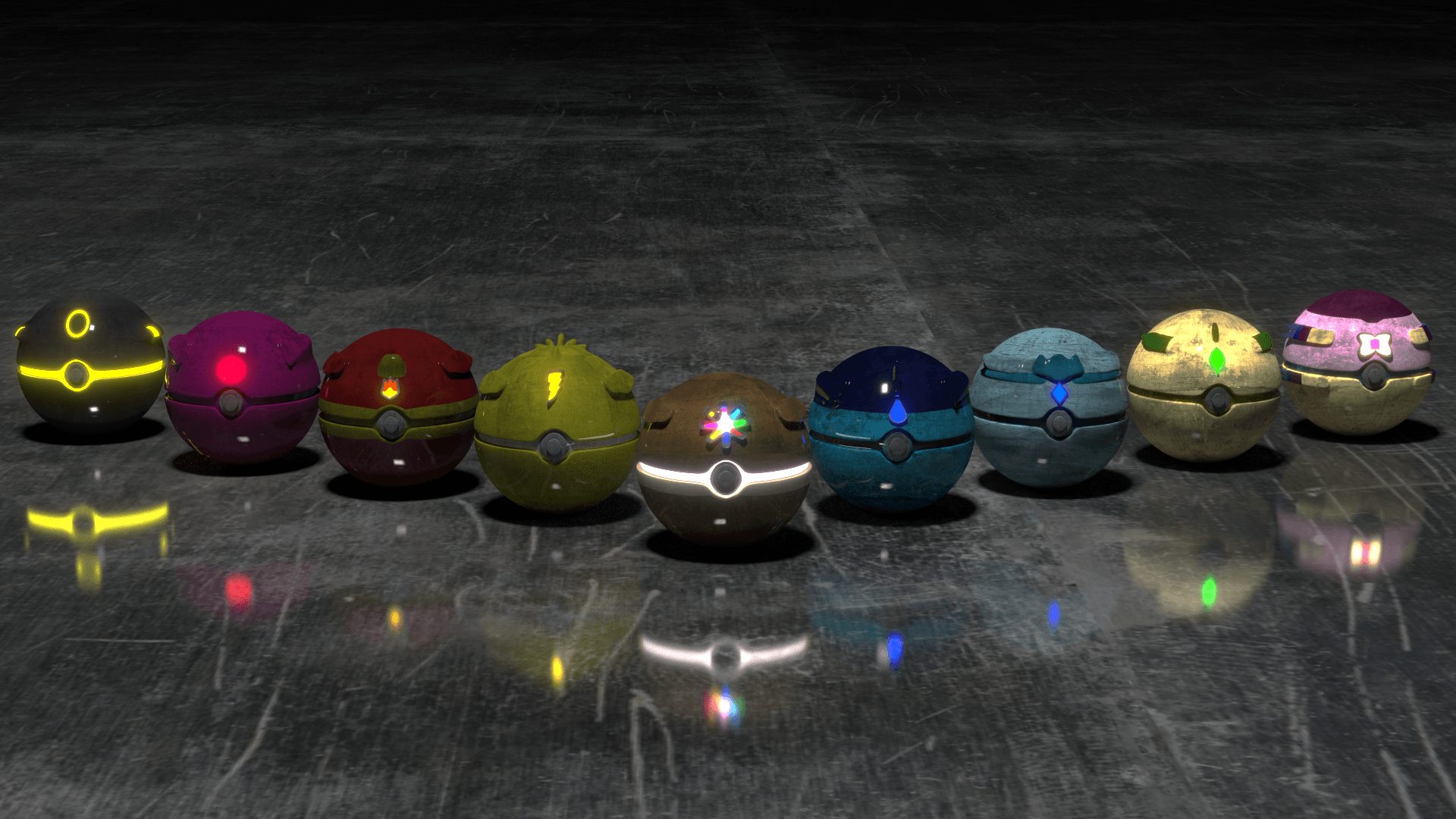 1920x1080 Pokeballs Version 2