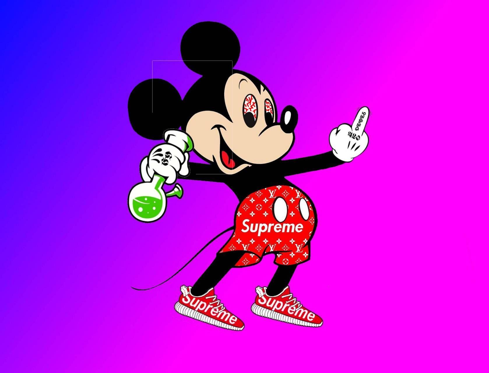 Supreme Mickey Mouse Wallpapers Top Free Supreme Mickey Mouse Backgrounds Wallpaperaccess