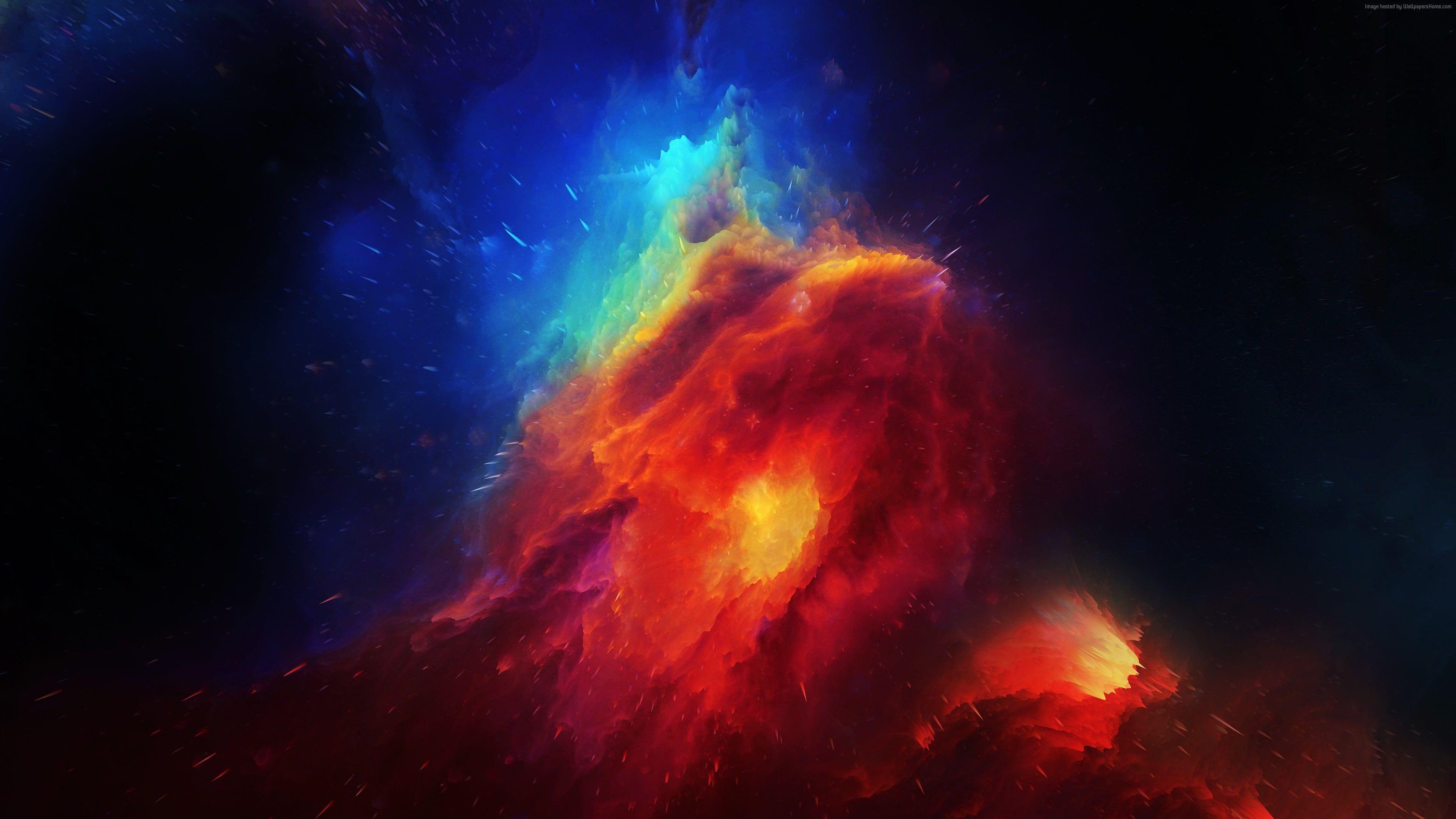 4k Resolution Red And Blue Galaxy Wallpaper Hd