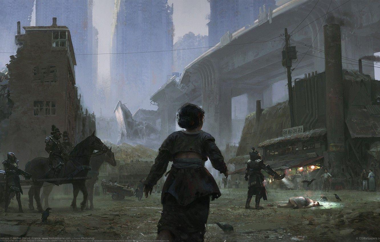 1332x850 Wallpaper building, destruction, overpass, warriors