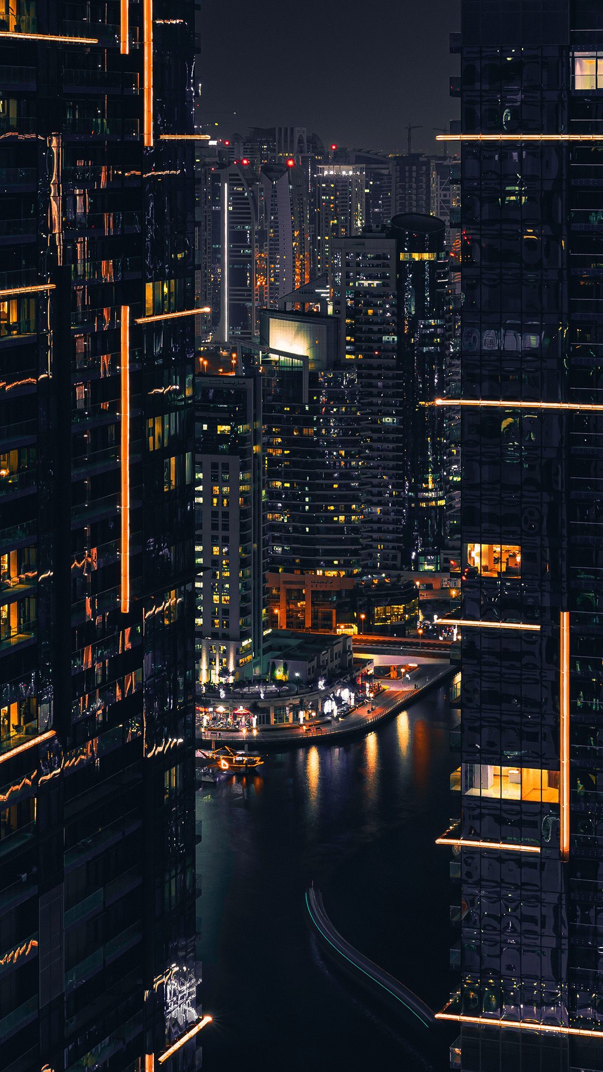 1242x2208 Nature City Night Building