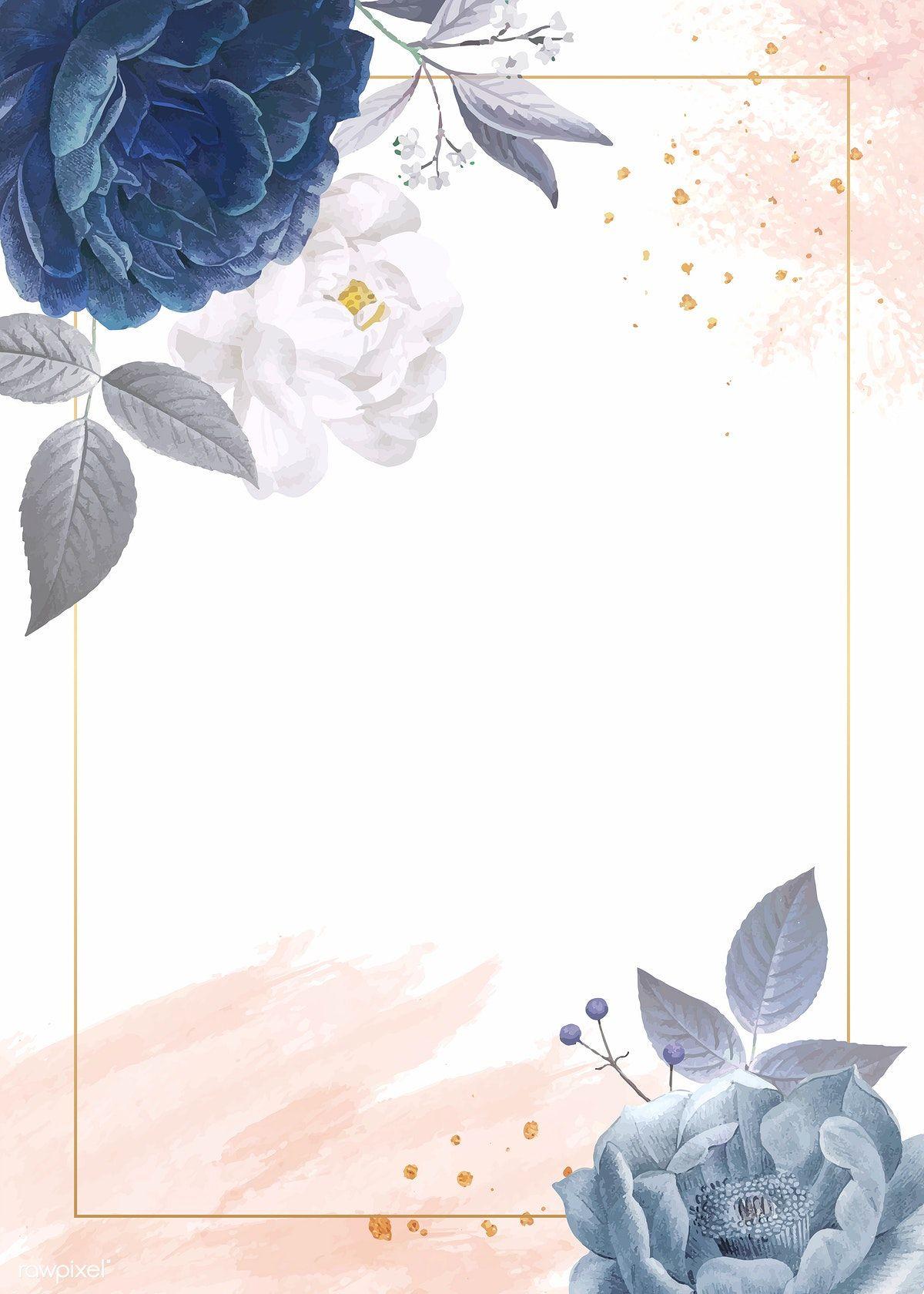 1200x1679 Download premium vector of Blue roses themed card template