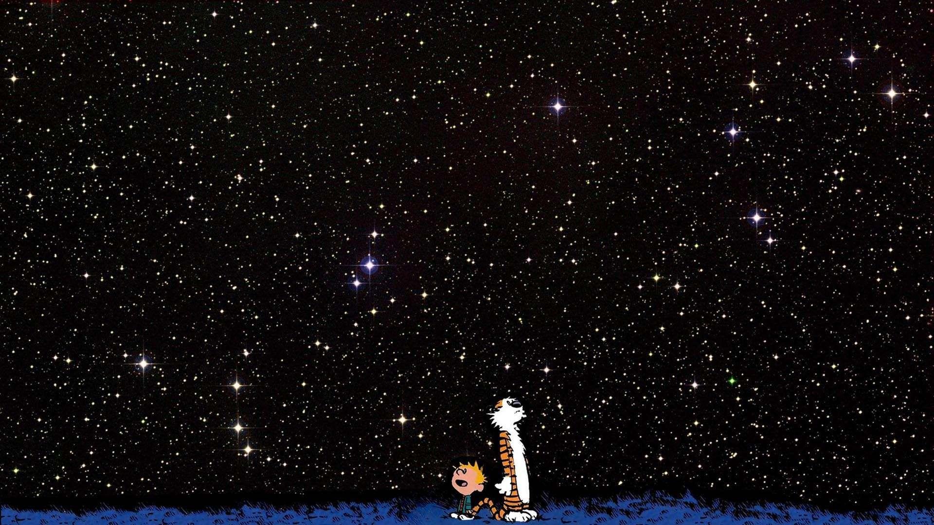 1920x1080 calvin and hobbes. Calvin and Hobbes Starfield HD Wallpaper