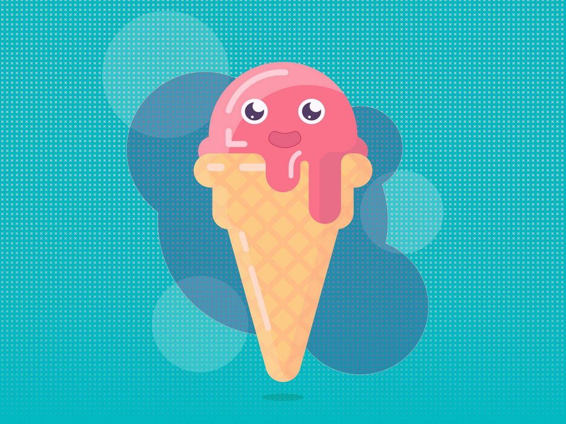 1152x864 Download wallpaper 1152x864 ice cream, horn, funny, face