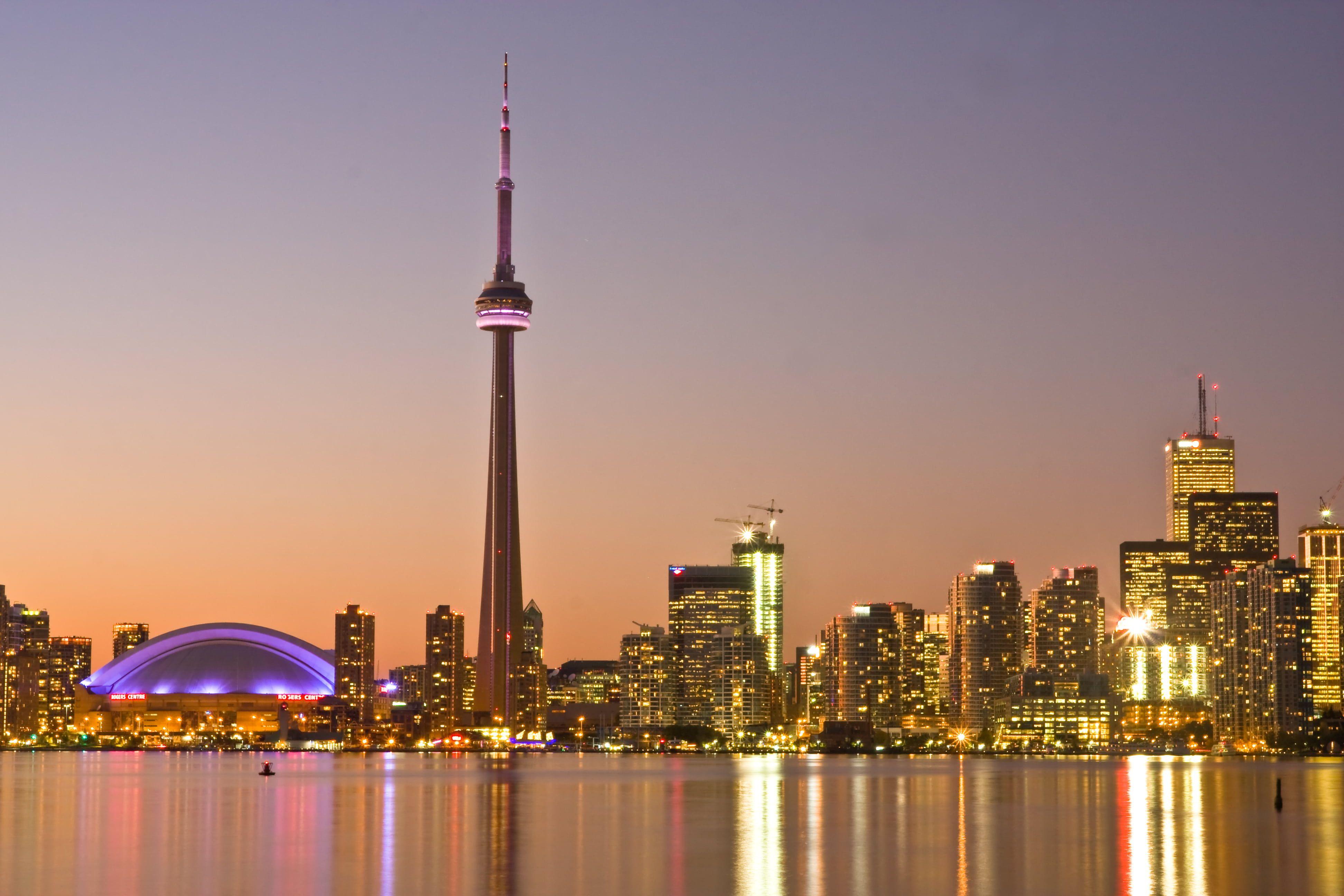 CN tower at night in Toronto Canada Stock Photo  Adobe Stock