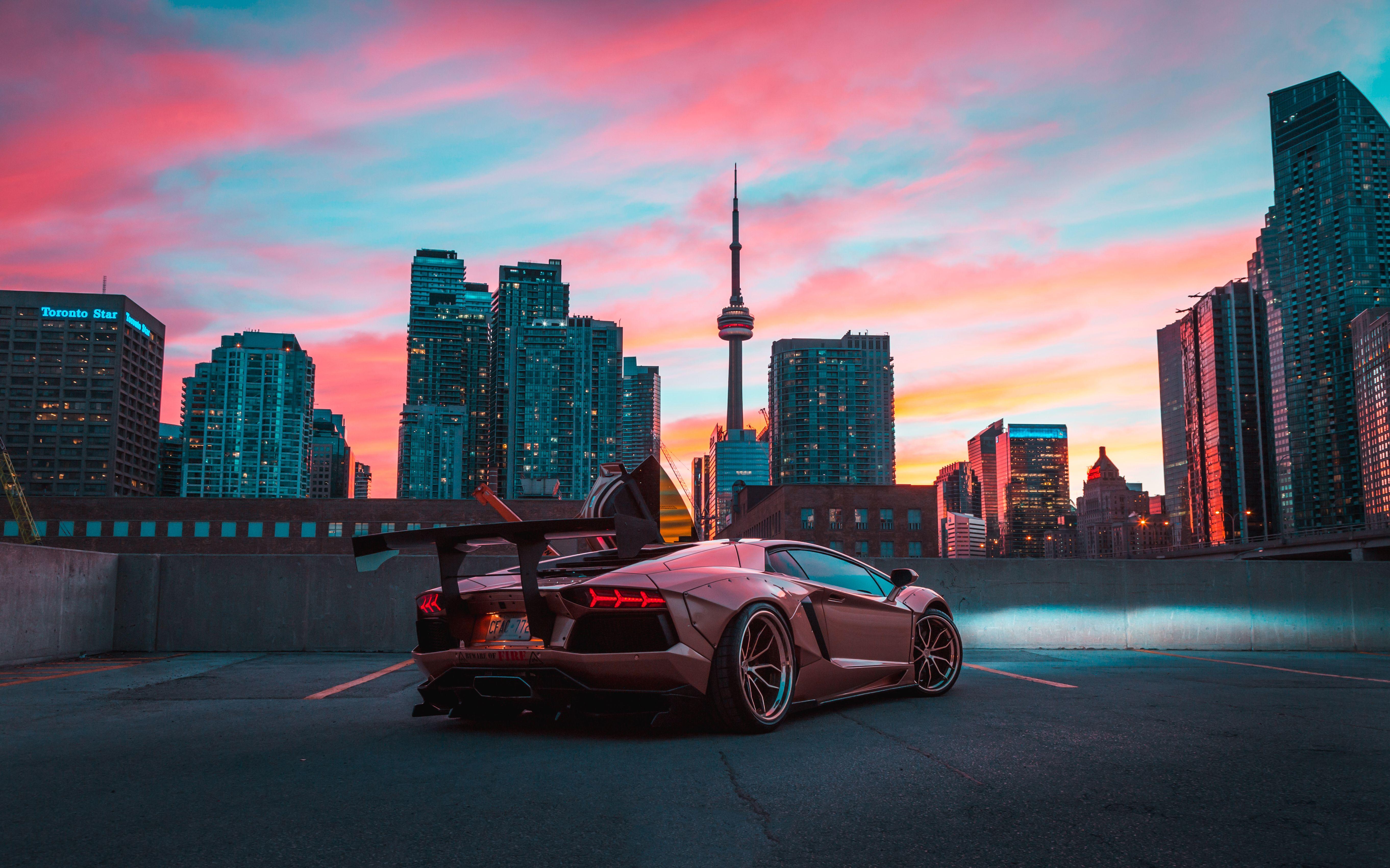 5448x3403 Custom Lamborghini Aventador In CN Tower, HD Cars, 4k