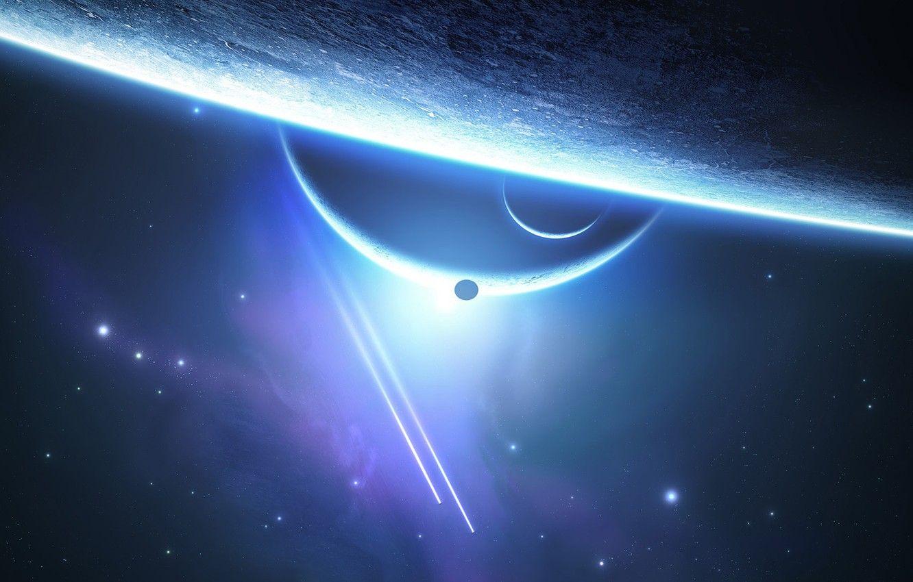 1332x850 Wallpaper space, lights, planet, beauty, stars, comet image