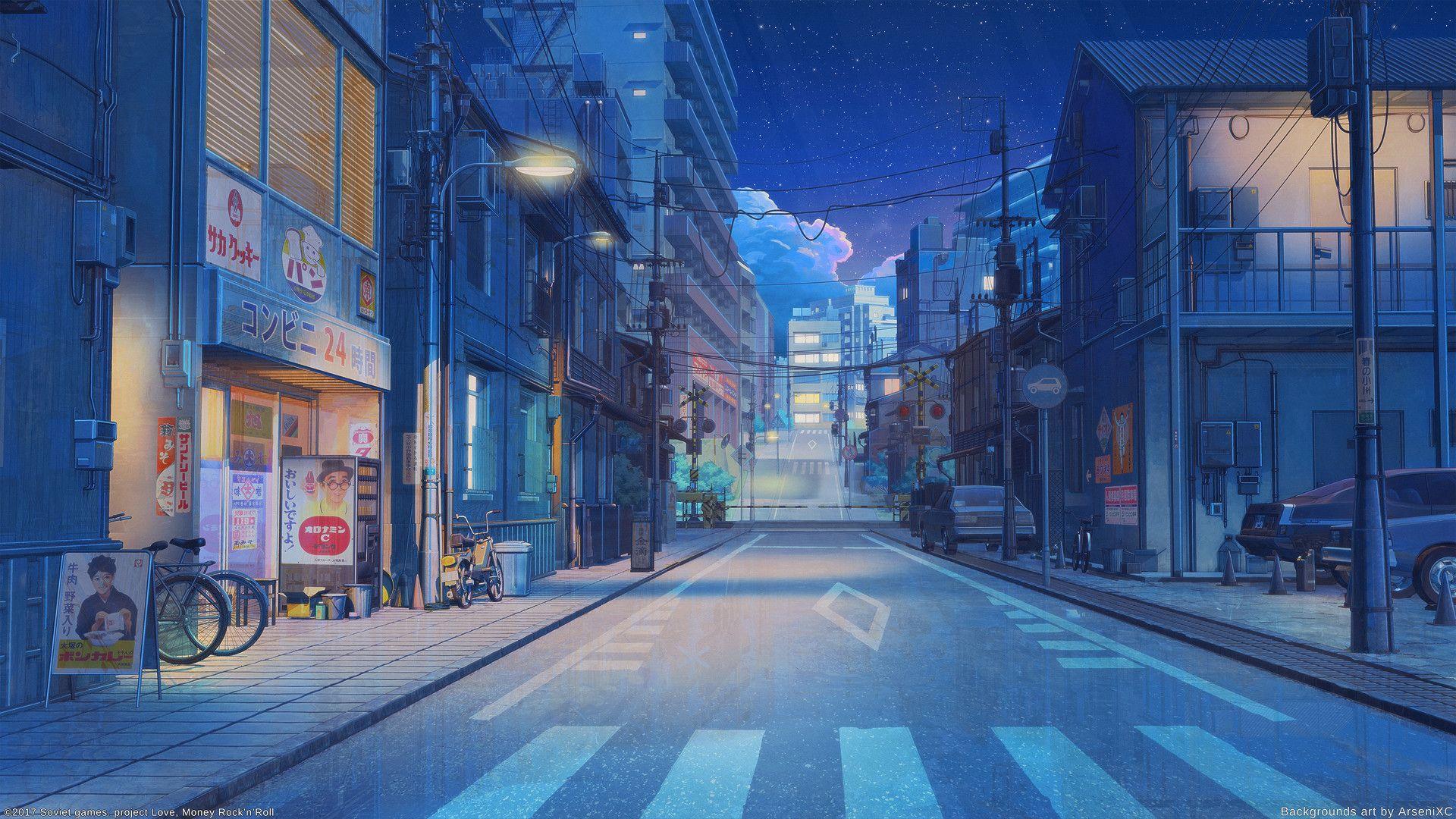 1920x1080 Tokyo street night by Arseniy Chebynkin [1920x1080]