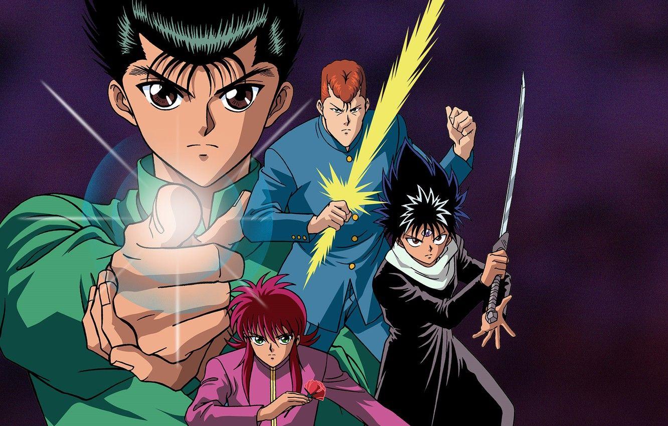 1332x850 Wallpaper background, guys, characters, Yu Yu No Where
