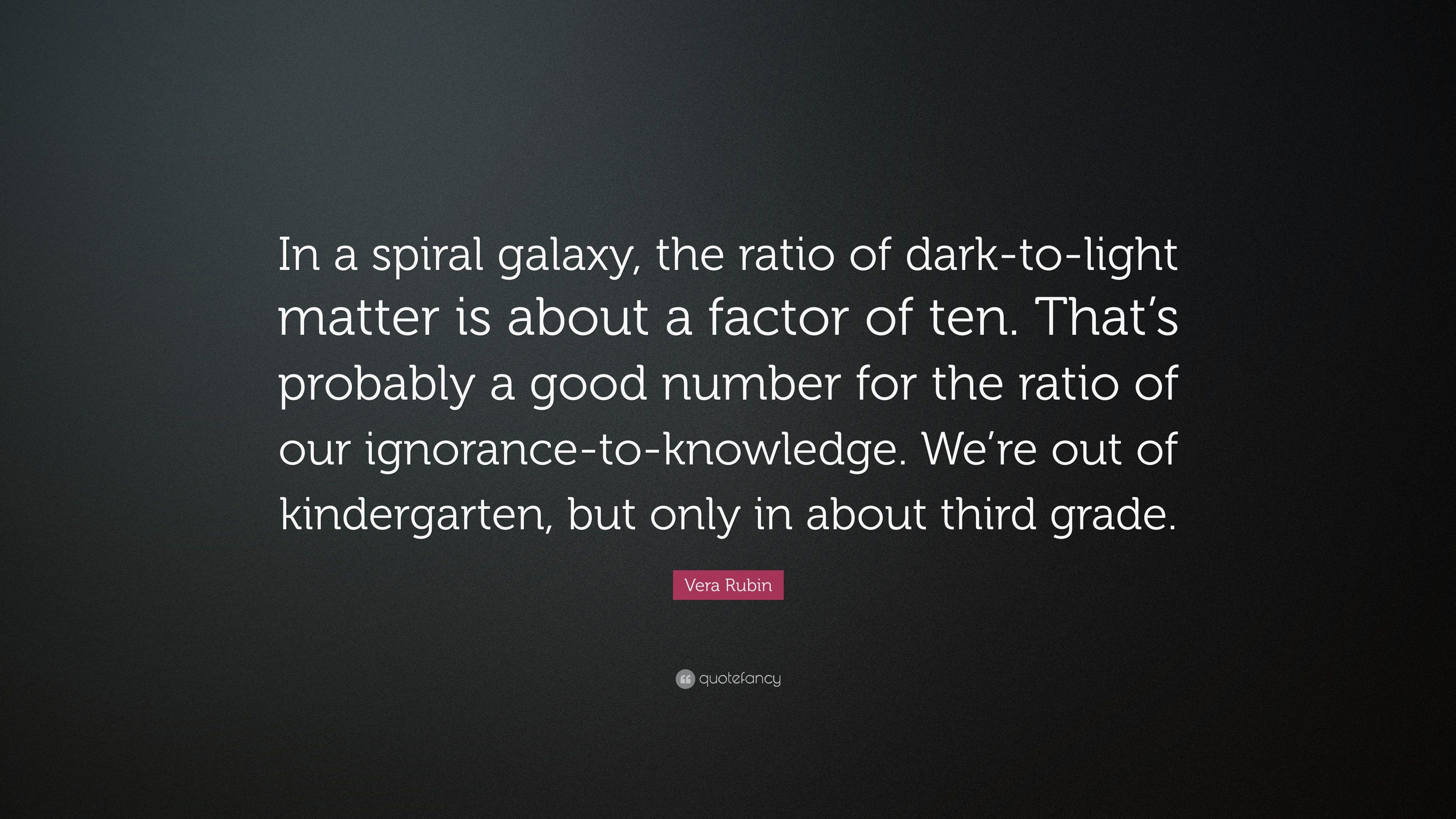 3840x2160 Vera Rubin Quote: “In A Spiral Galaxy, The Ratio Of Dark To