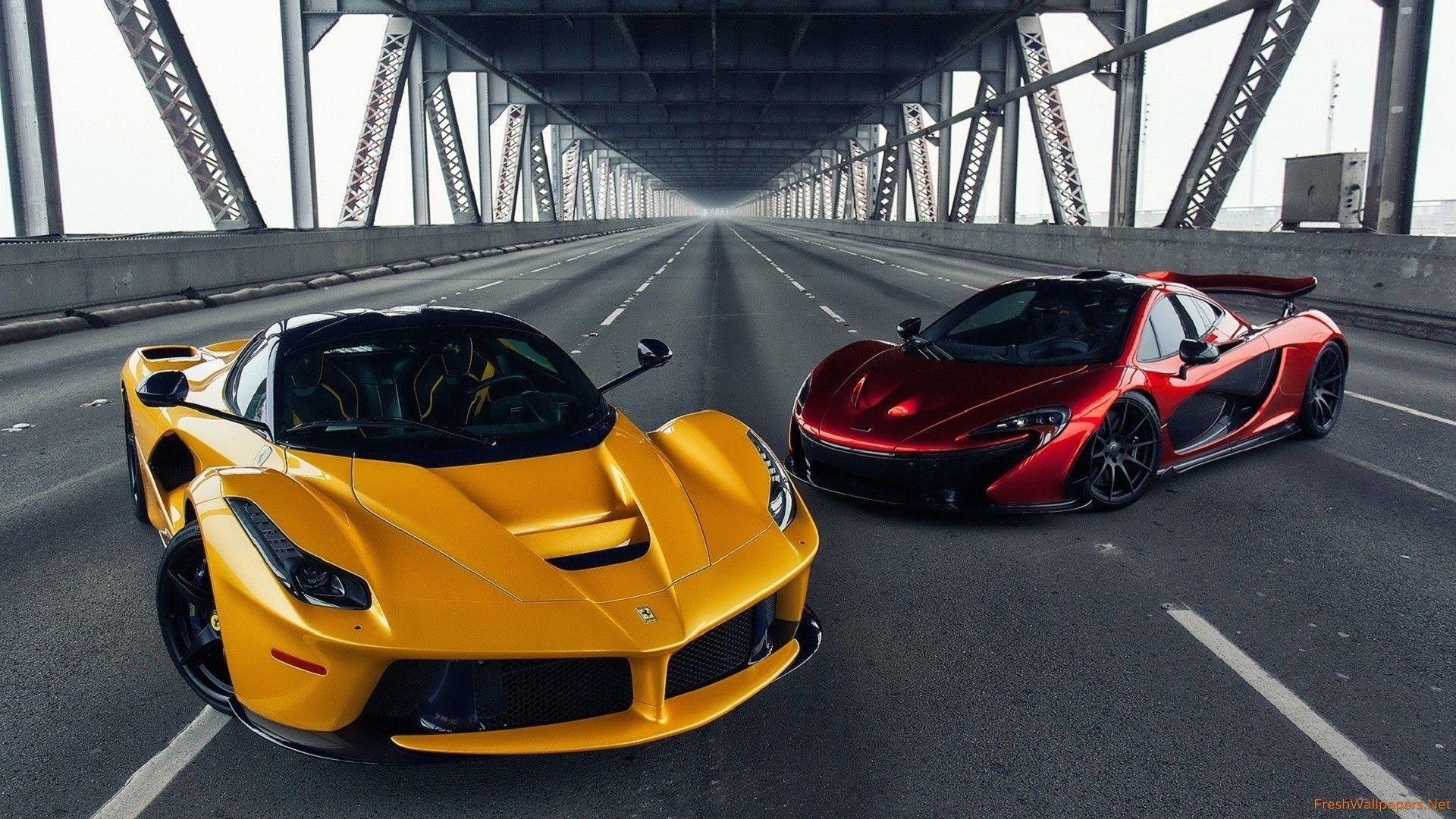 1920x1080 Ferrari LaFerrari vs McLaren P1 Bridge wallpaper
