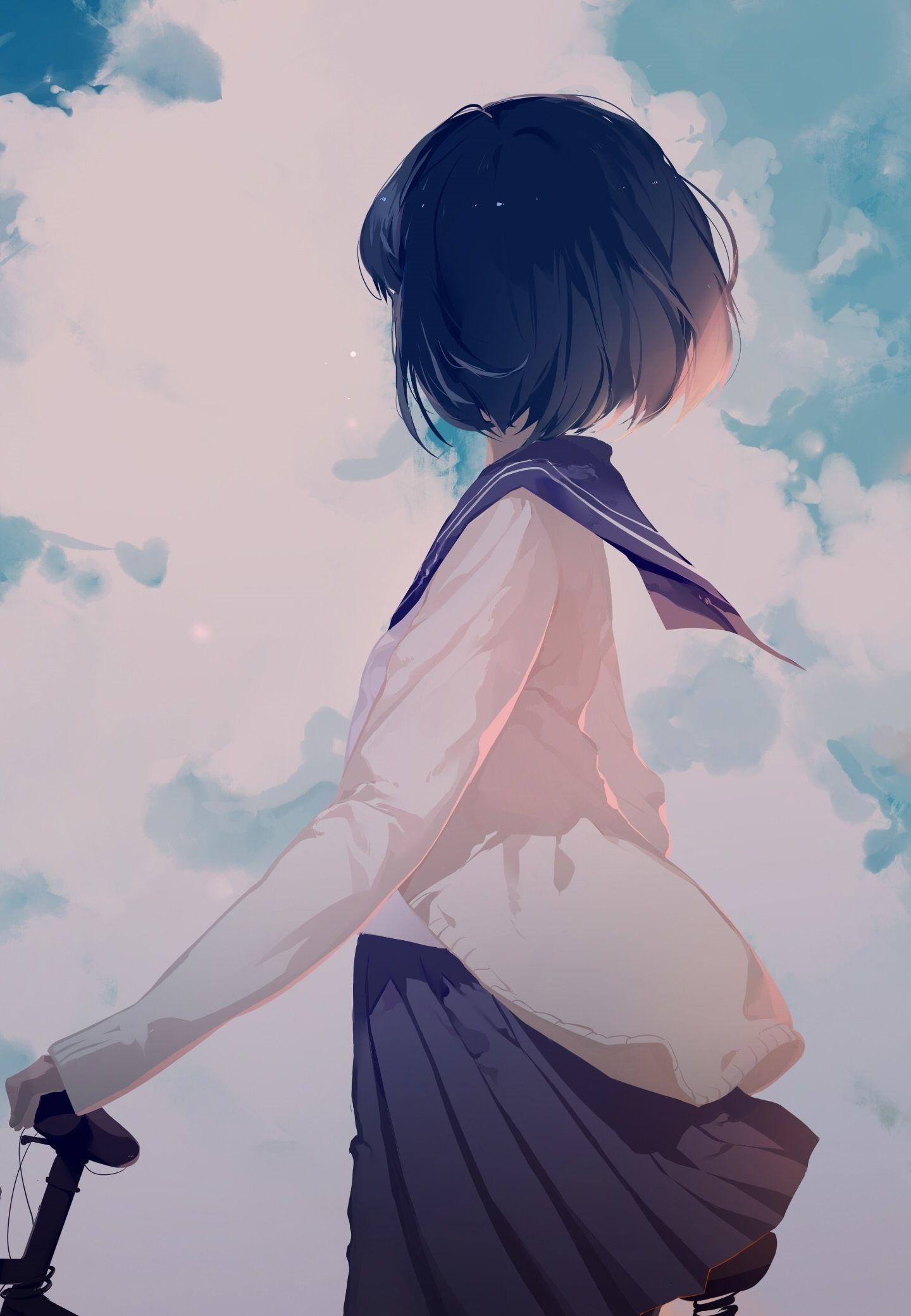 1440x2080 Download 1440x2960 wallpaper anime girl, original, outdoor