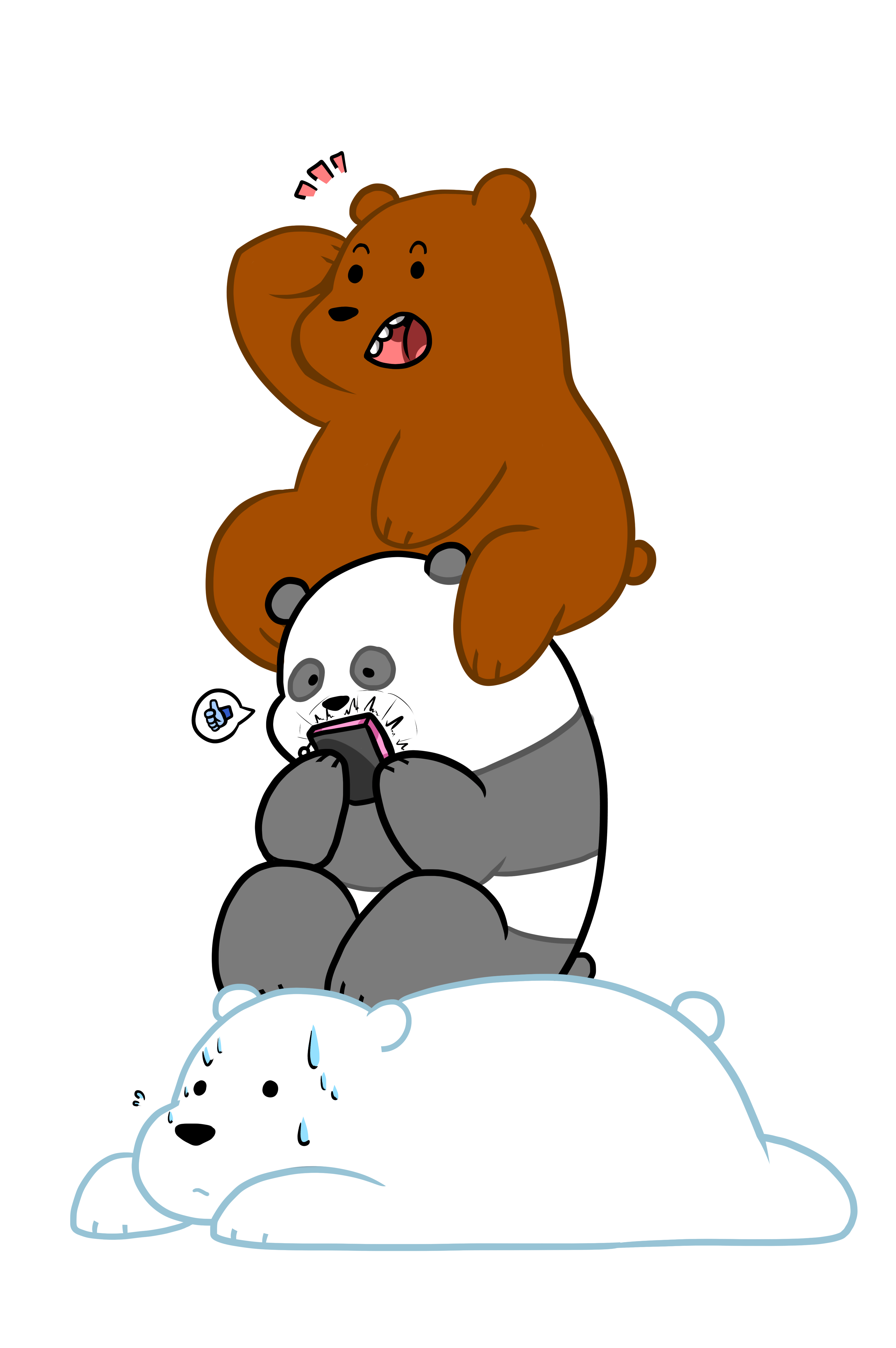 3464x5208 We Bare Bears Wallpaper