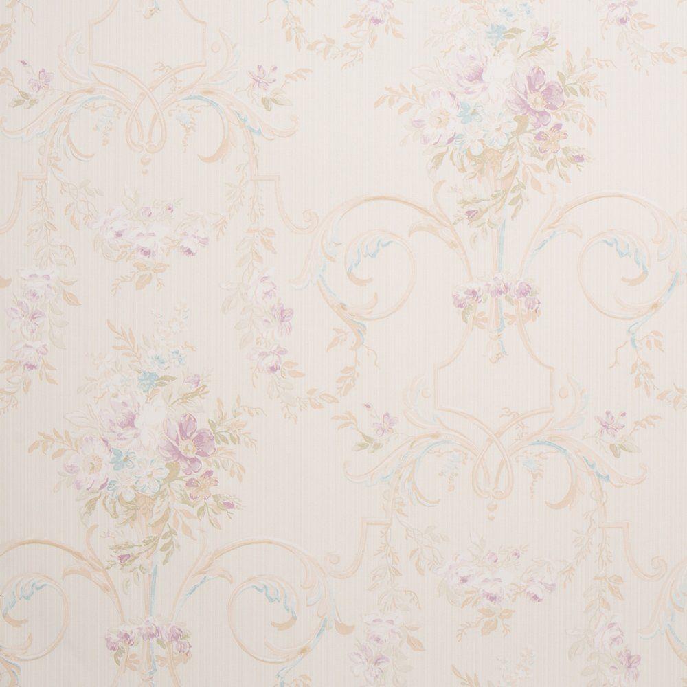 1000x1000 Cottage Floral Beige Shabby Chic Wallpaper for Walls Roll Wallcoverings LL7540