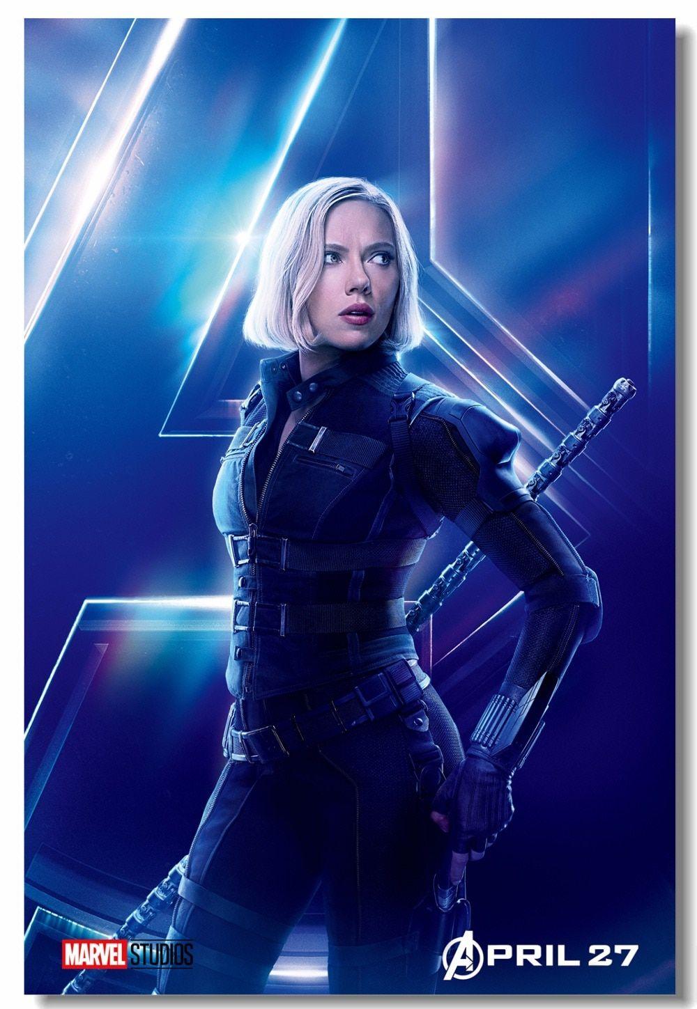 1000x1449 US $5.75 28% OFF. Custom Canvas Wall Decor Scarlett Johansson Black Widow Poster Marvel Avengers Infinity War Wall Sticker Falcon Wallpaper #-in