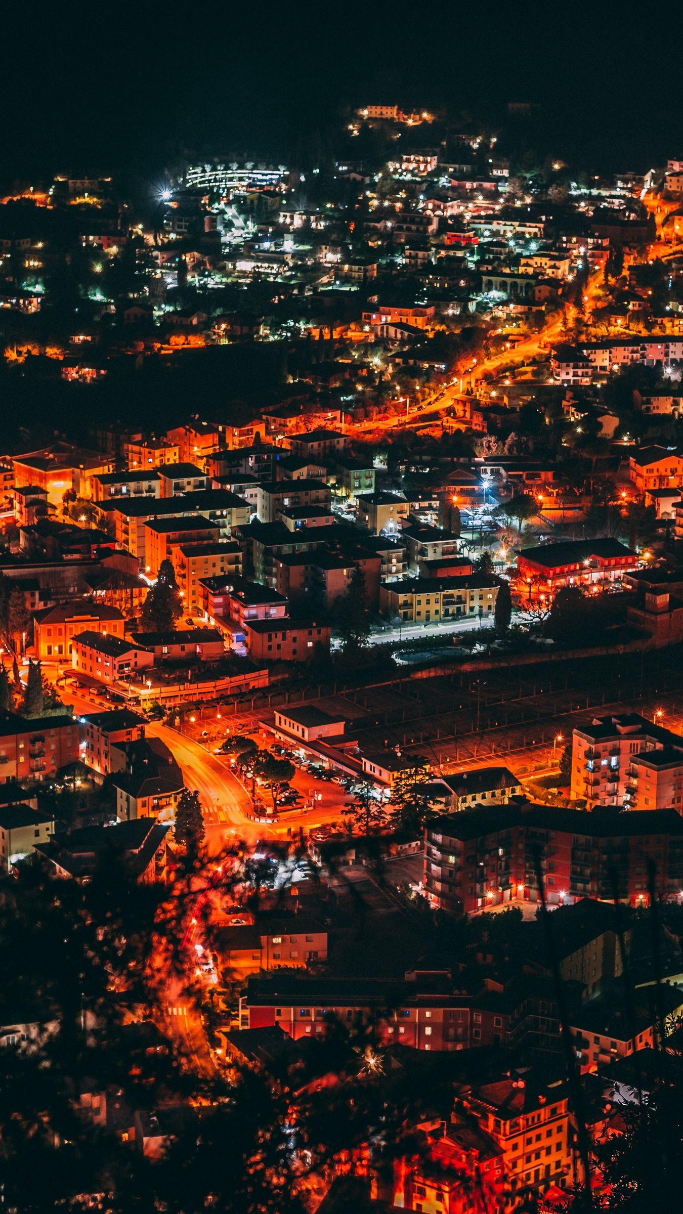 1350x2400 Download wallpaper 1350x2400 night city, top view, city