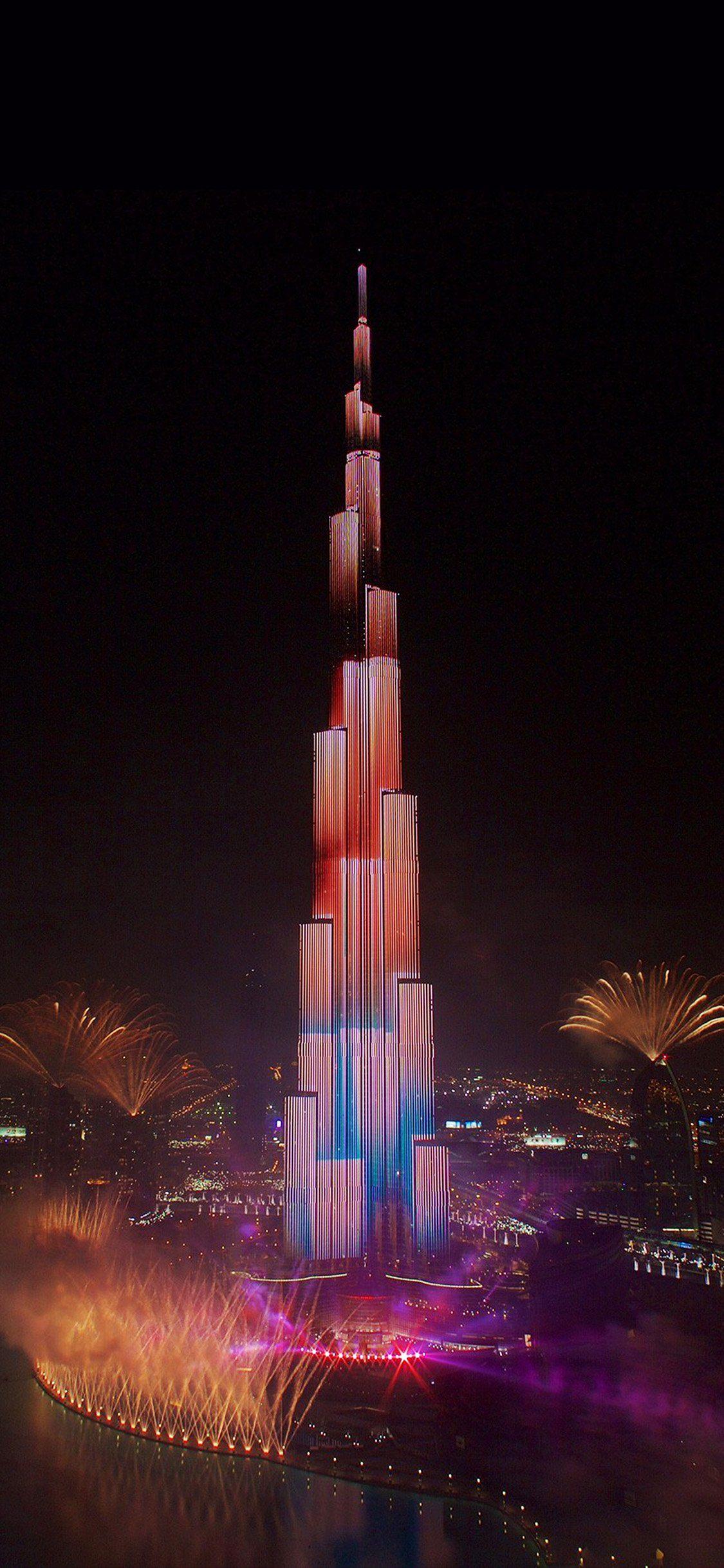 1125x2436 Dubai 2018 city night iPhone Wallpaper Free Download